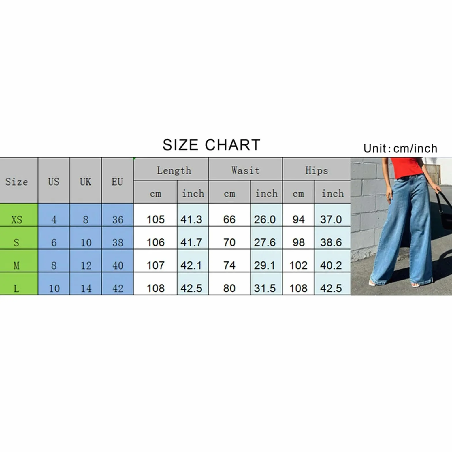 Pantalones Vaqueros de Mujer Mezclilla Pierna Ancha Elásticos Color Sólido con Bolsillos
