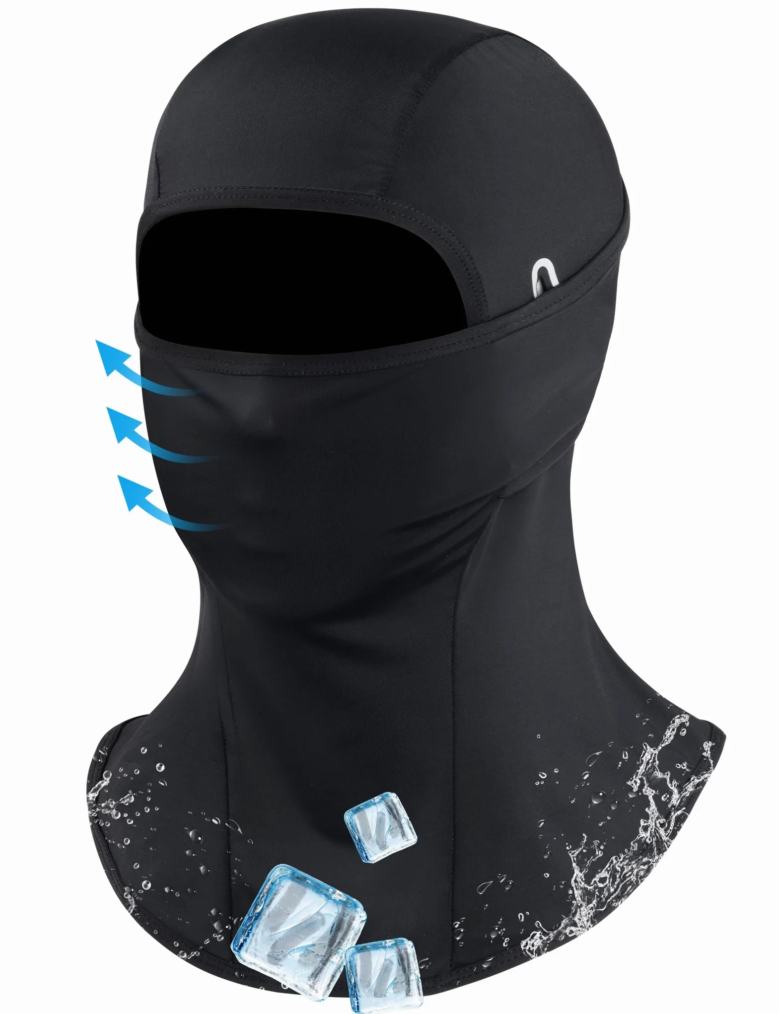 Becellen Pasamontañas Moto Protector UV Verano Ciclismo Balaclava Transpirable Anti Viento Elástica Negro