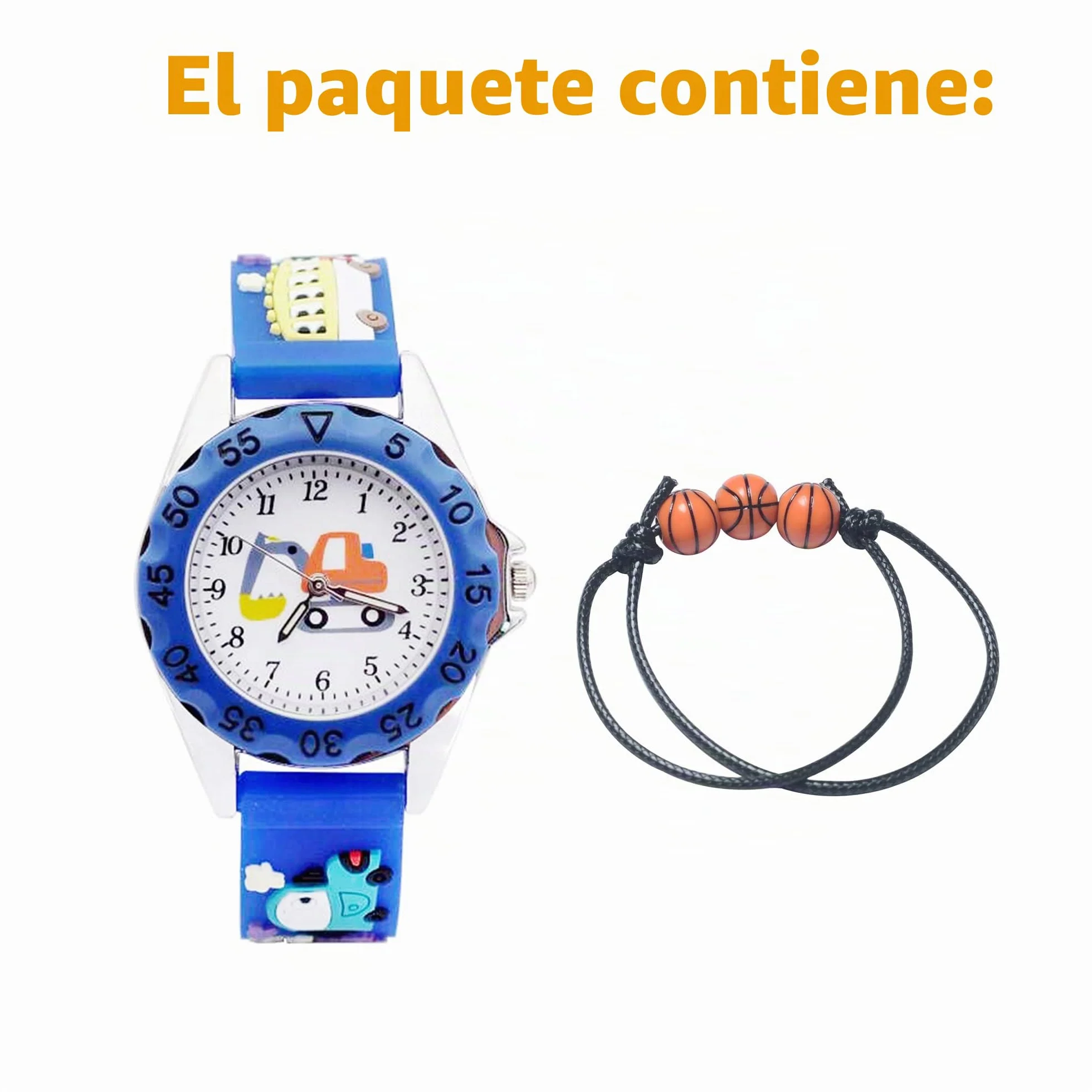Reloj de Pulsera Analógico Cuarzo para Niño Niña 3-10 Años Cute 3D Cartoon Correa Silicona