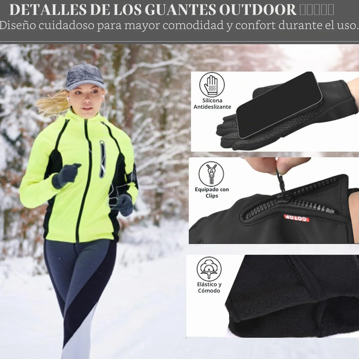 COTOP Guantes de Invierno Táctiles a Prueba de Viento para Ciclismo Caza y Camping