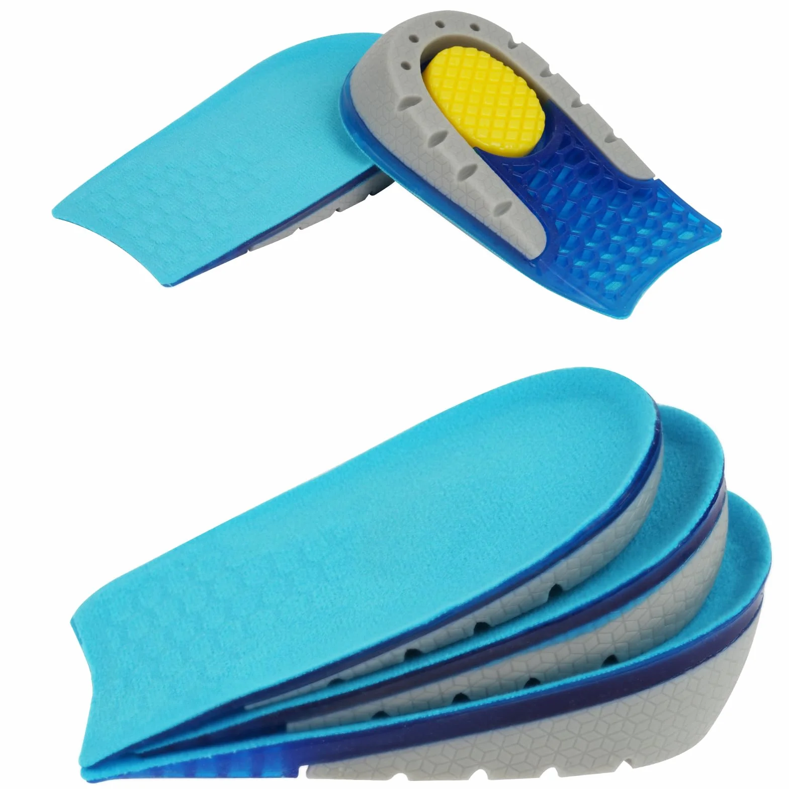 Aomig Plantillas Altura Hombre Alzas Zapatos Aumento Altura Soporte Talón Amortiguación
