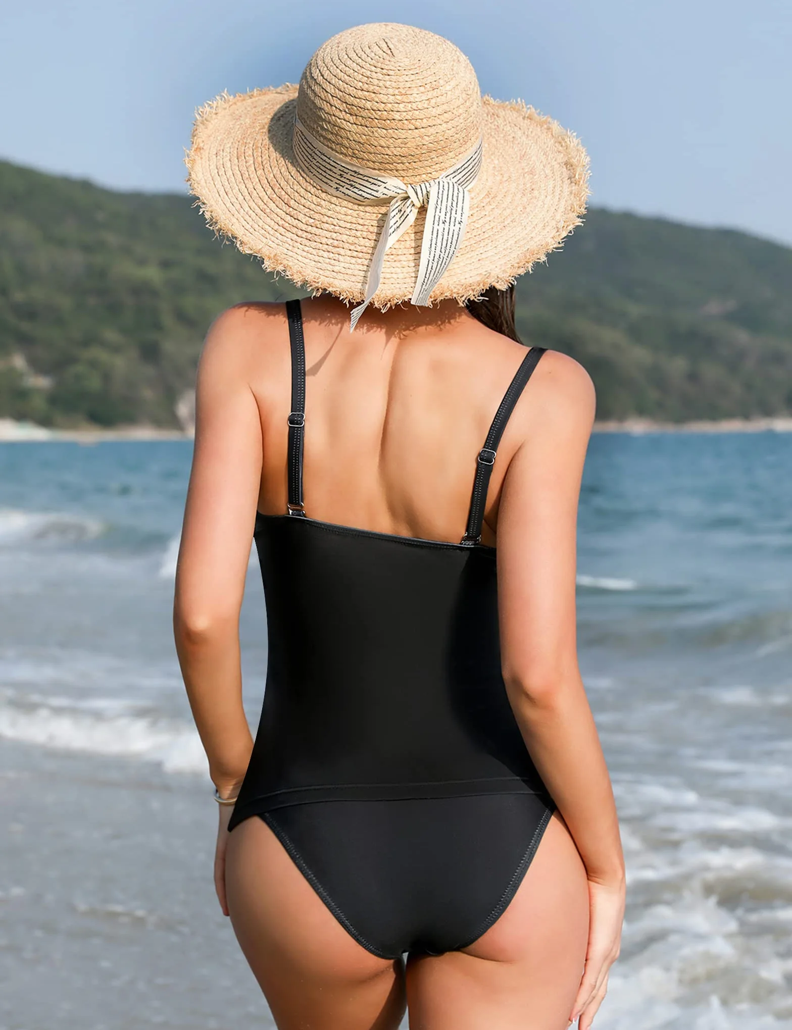 Aottori Tankini Mujer Bañadores Dos Piezas Verano Sexy Cuello V Push Up Tallas Grandes Bikini Ropa Playa Shorts