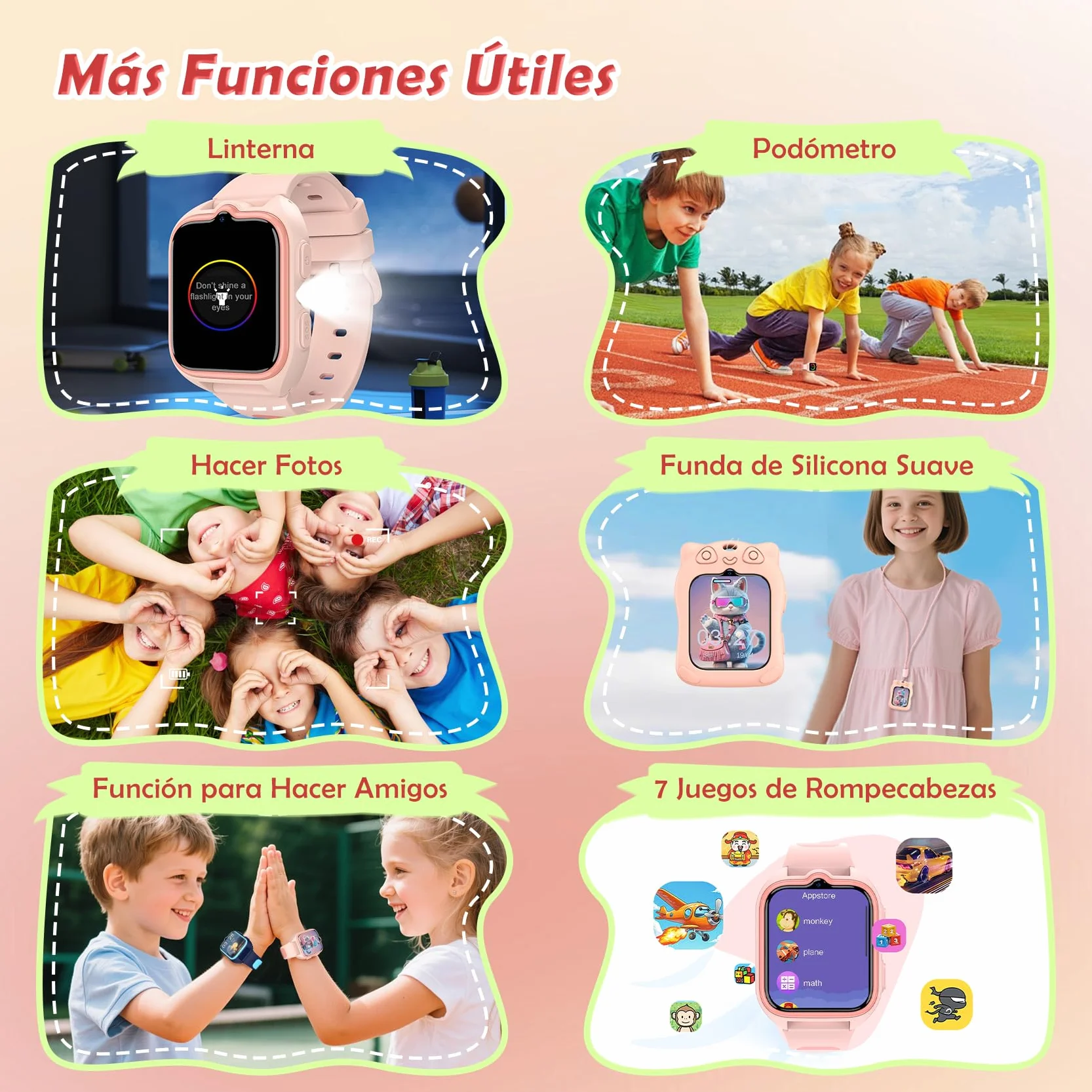 Smartwatch 4G Niñas 1.75" con Videollamadas GPS 800 mAh