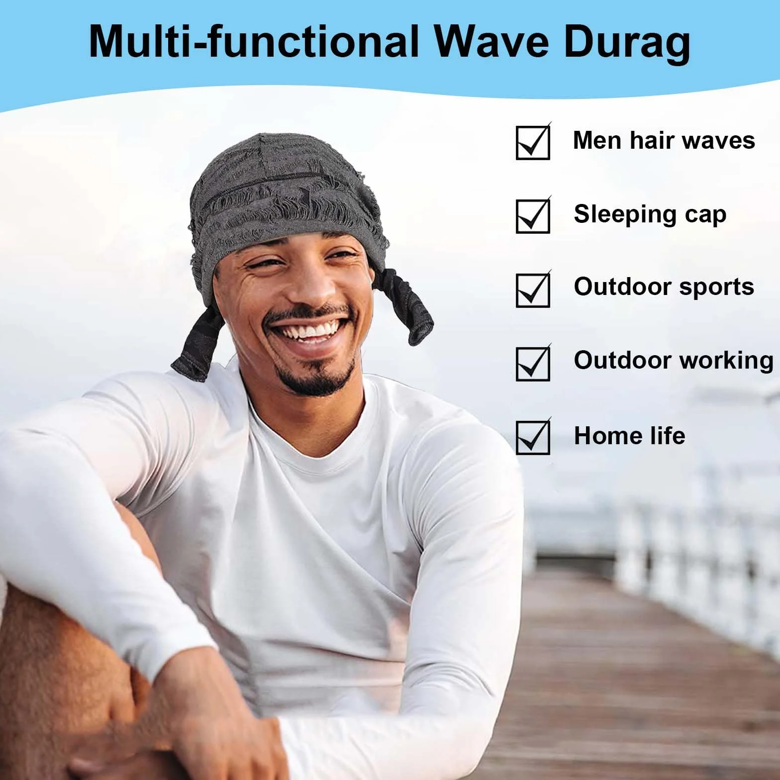 2 Piezas Bandana, Gorro Bandanas Piratas, Durag Sombreros, Elástica, Transpirable, Pañuelos Cabeza para Hombres y Mujeres Decoración Diaria de Hip-Hop