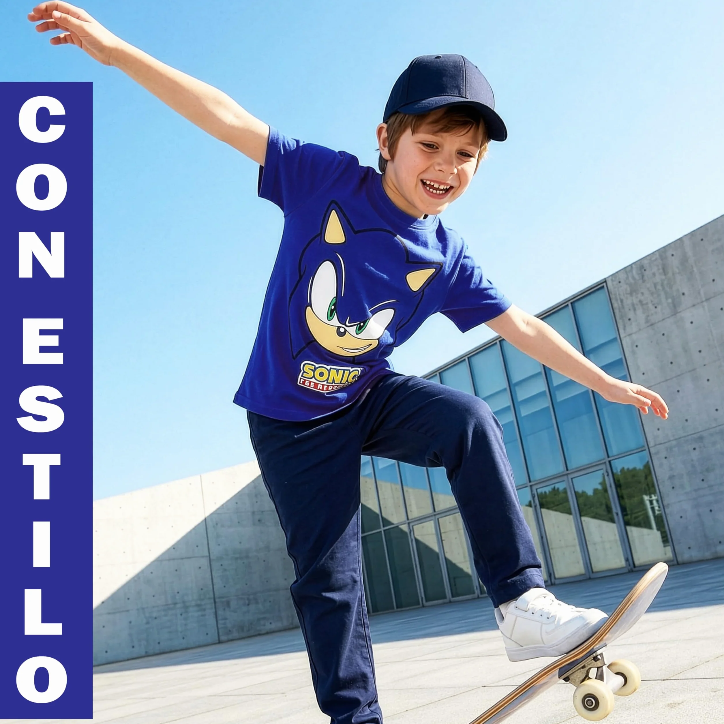 Sonic The Hedgehog Camiseta Niño Manga Corta, 5-12 Años, 100% Algodón, Camisetas Chico Ropa de Verano, Regalos para Niños
