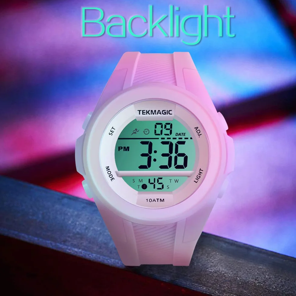 Reloj de Pulsera Impermeable 10 ATM para Bucear Nadar con Cronógrafo Alarma Zona Horaria Dual