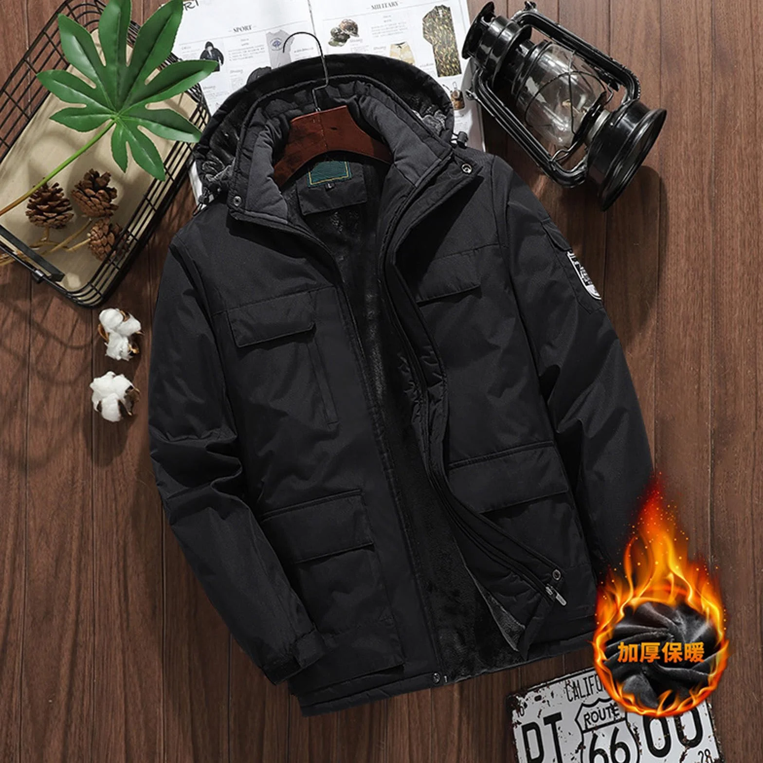 Generisch Chaquetas de Invierno para Hombre Abrigo Talla Grande Esquí Senderismo L 4XL