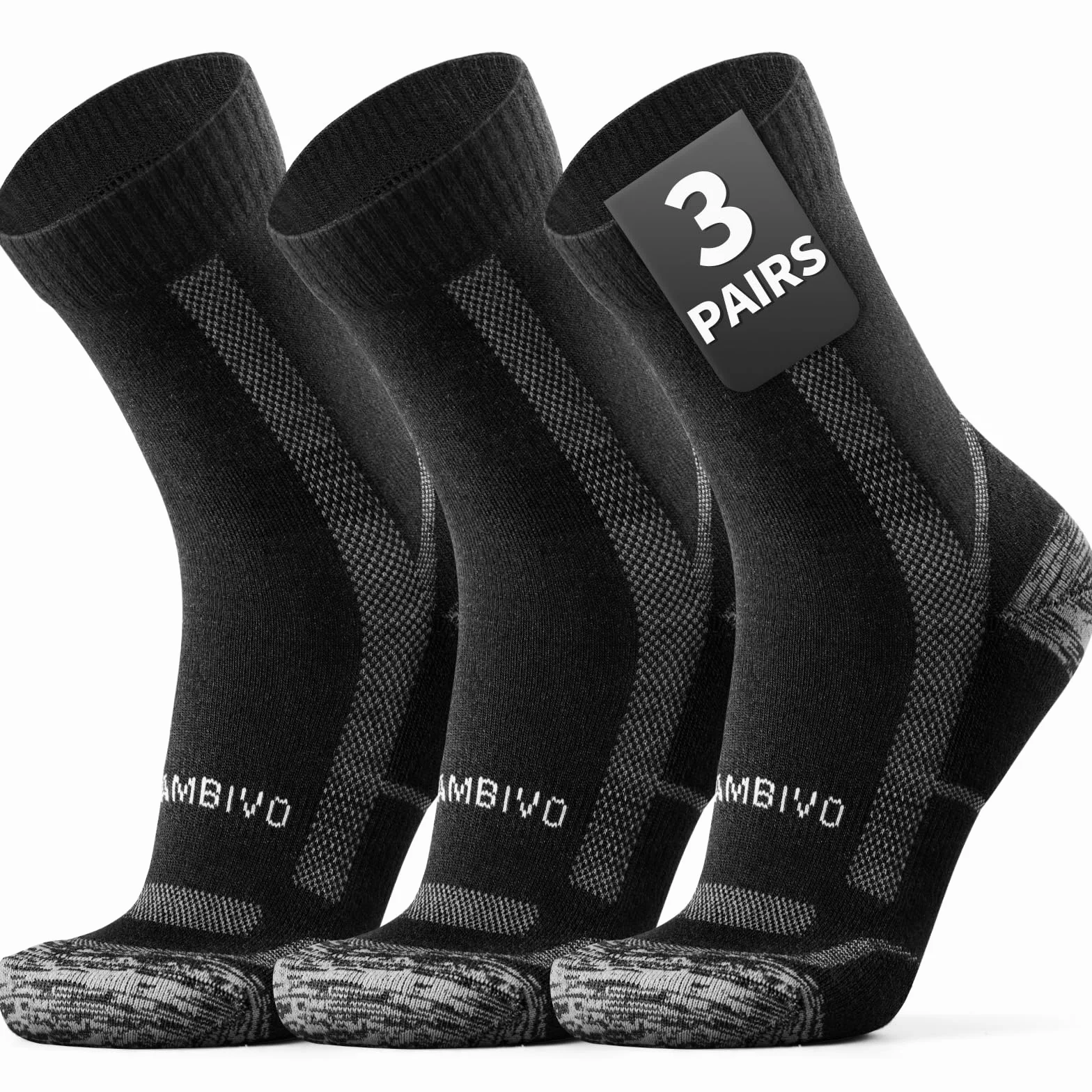 CAMBIVO Calcetines Antiampollas Senderismo Lana Merino 2-3 Pares Transpirable Trail Running Trekking