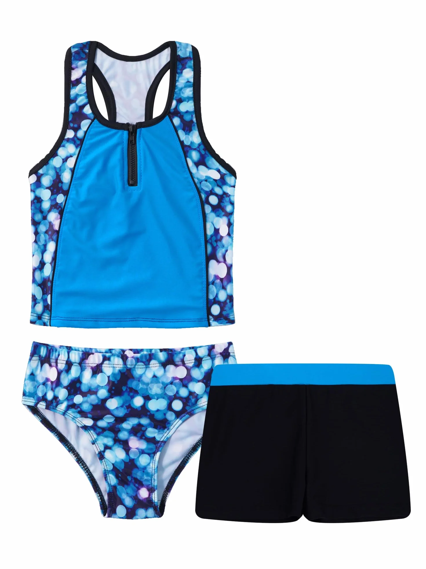 IEFIEL Traje de Baño Tres Piezas Niña Tankini Secado Rápido Ropa Playa Piscina Surf