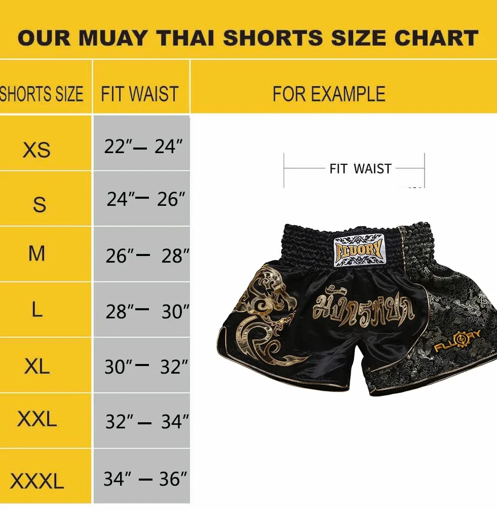 FLUORY Muay Thai Shorts MMA Fight Shorts Grappling Kickboxing
