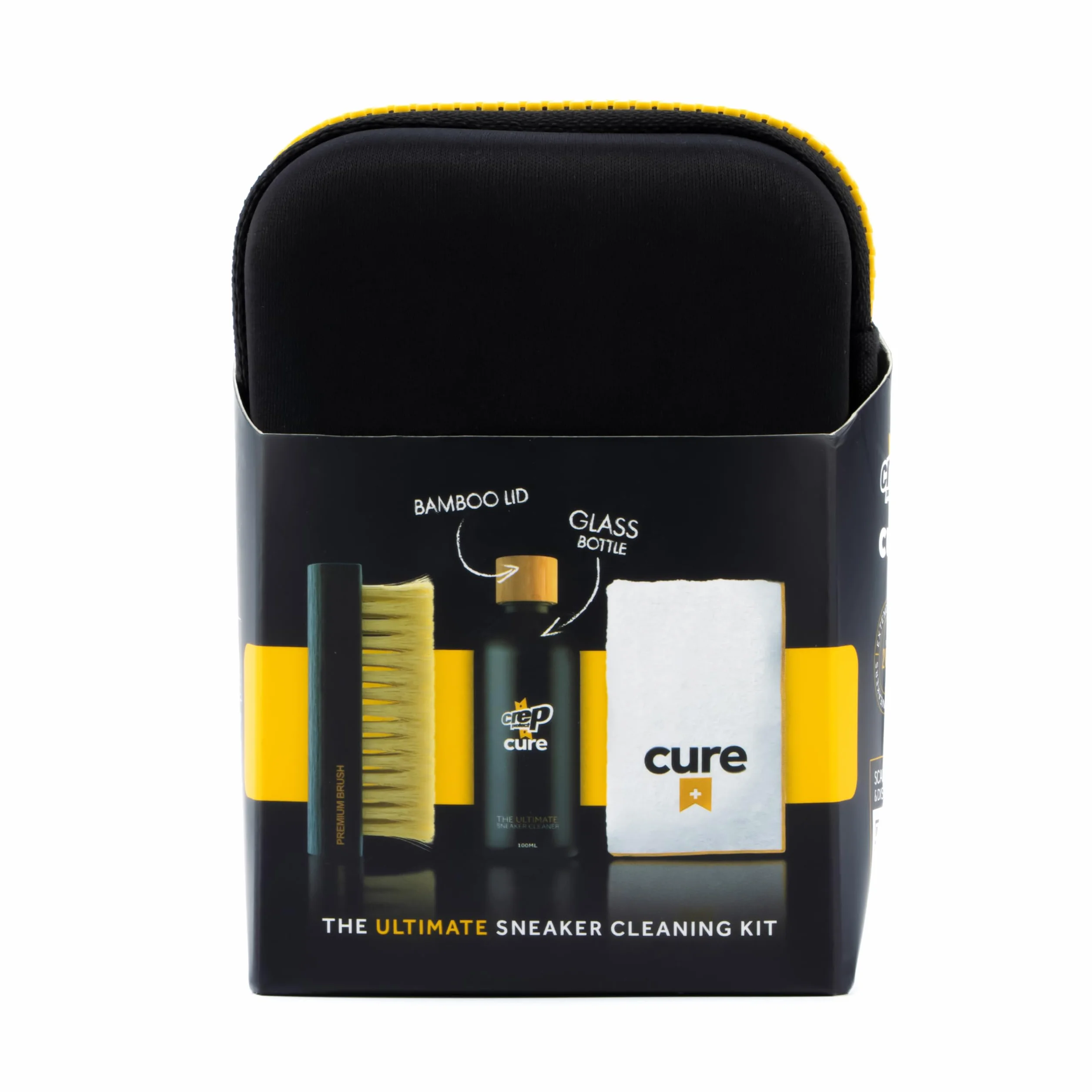 Crep Protect CURE Kit limpieza zapatillas premium cepillo solución 100ml paño microfibra bolsa