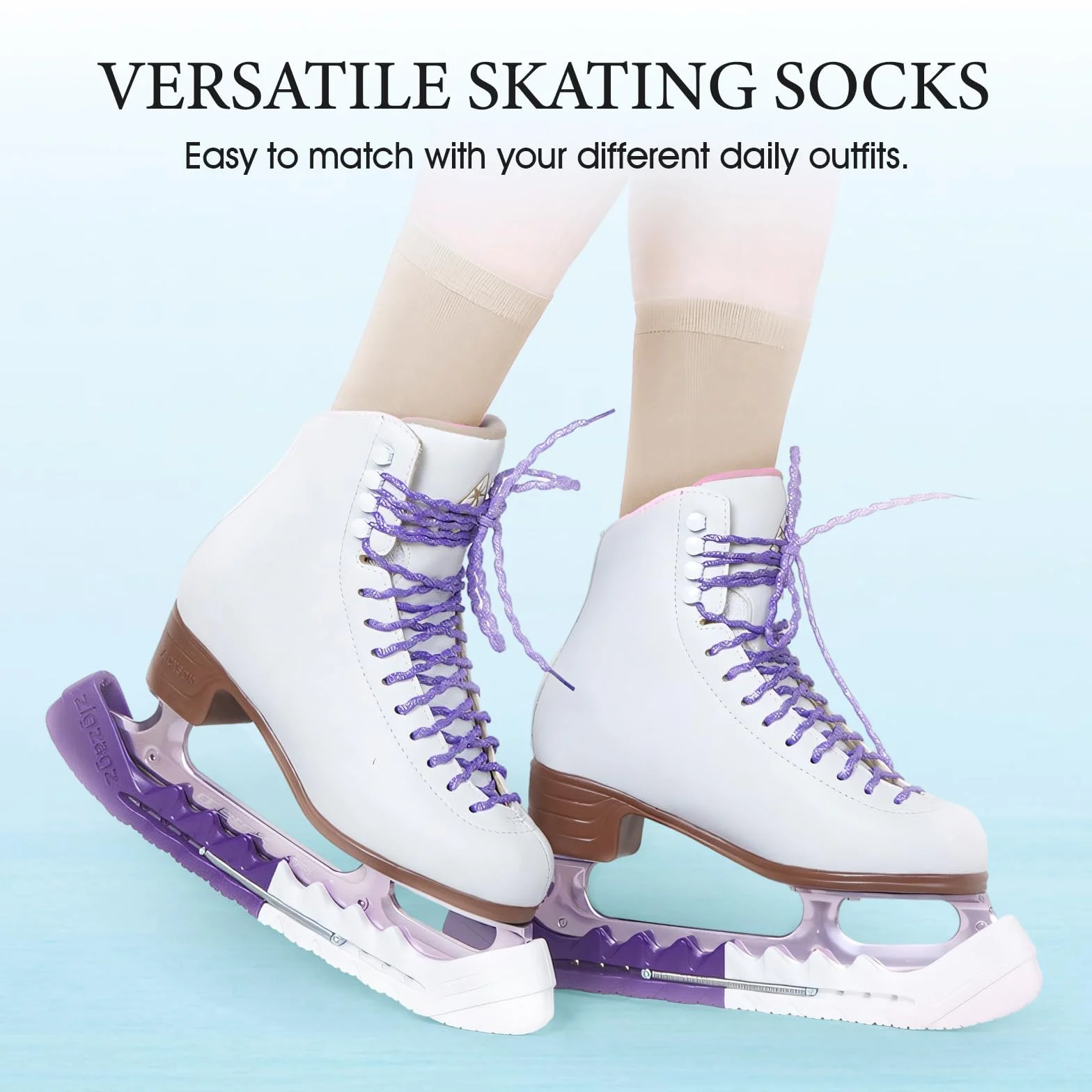 Perfeclan Calcetines para Patinaje sobre Hielo, Color Sólido, Algodón Suave