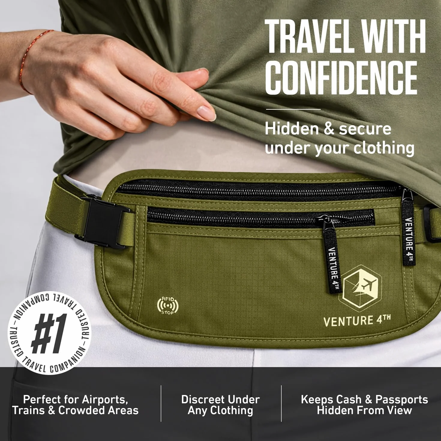 Venture 4TH Money Belt - Green