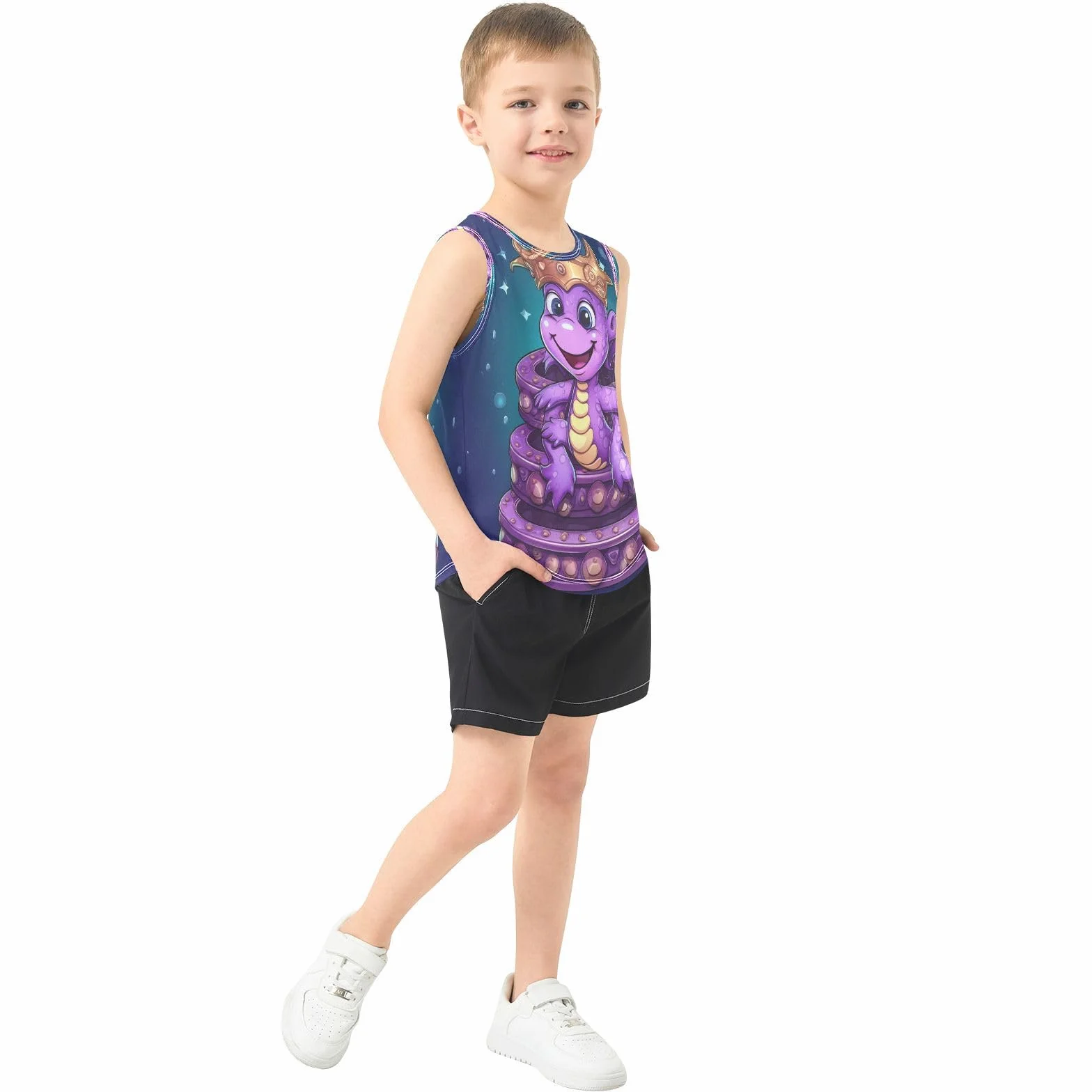 Lindo Doodle Animal Caballito De Mar Camisetas Sin Mangas Tipo Tank Top para Niños Jóvenes Ideales para Actividades Deportivas