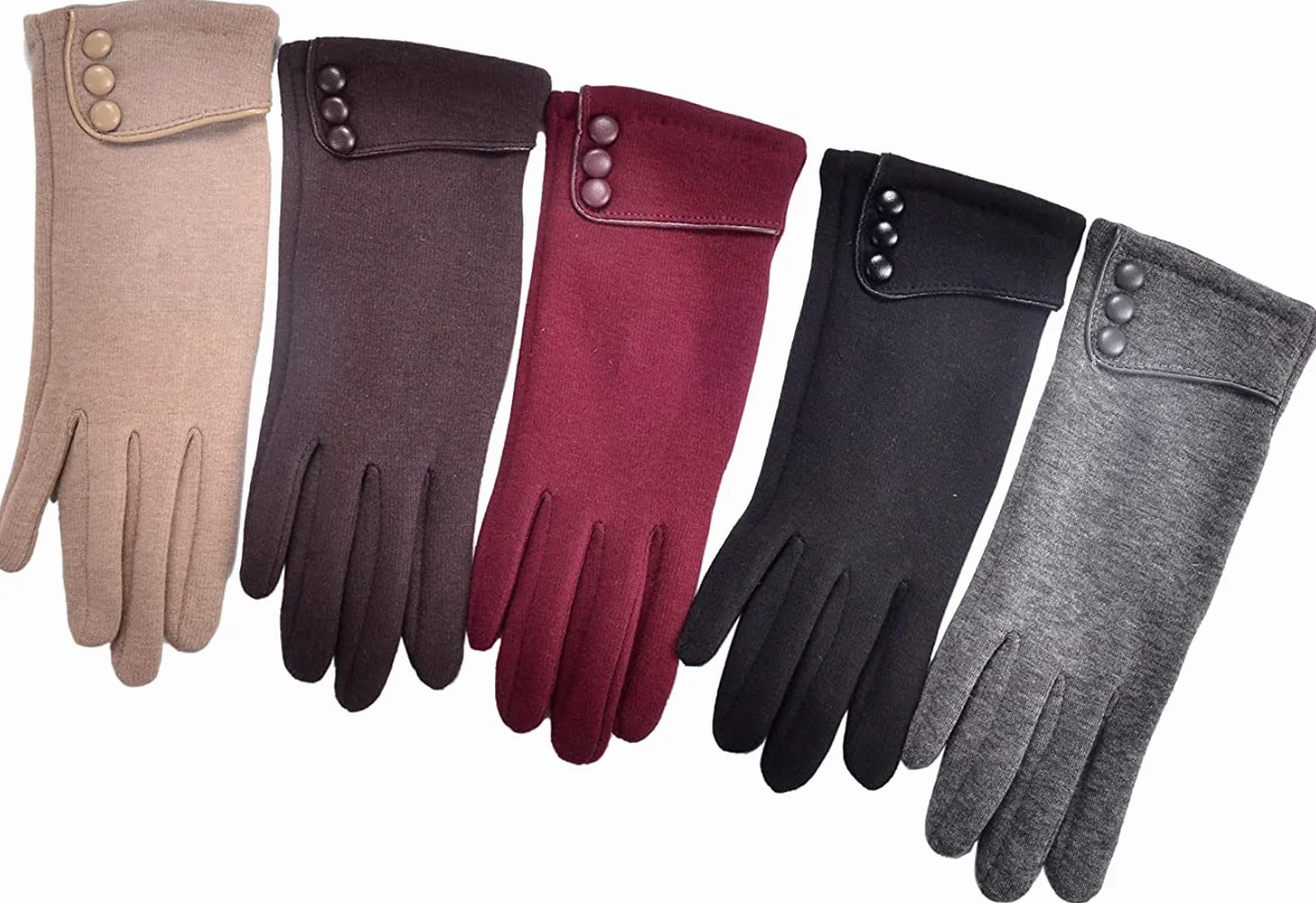 Guantes cálidos de invierno para mujer forrados a prueba de viento pantalla táctil