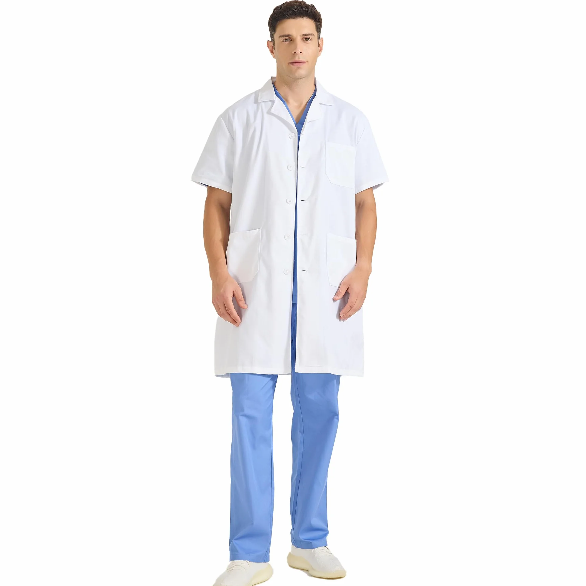MISEMIYA Bata Laboratorio Unisex Blanca Medico Hombre