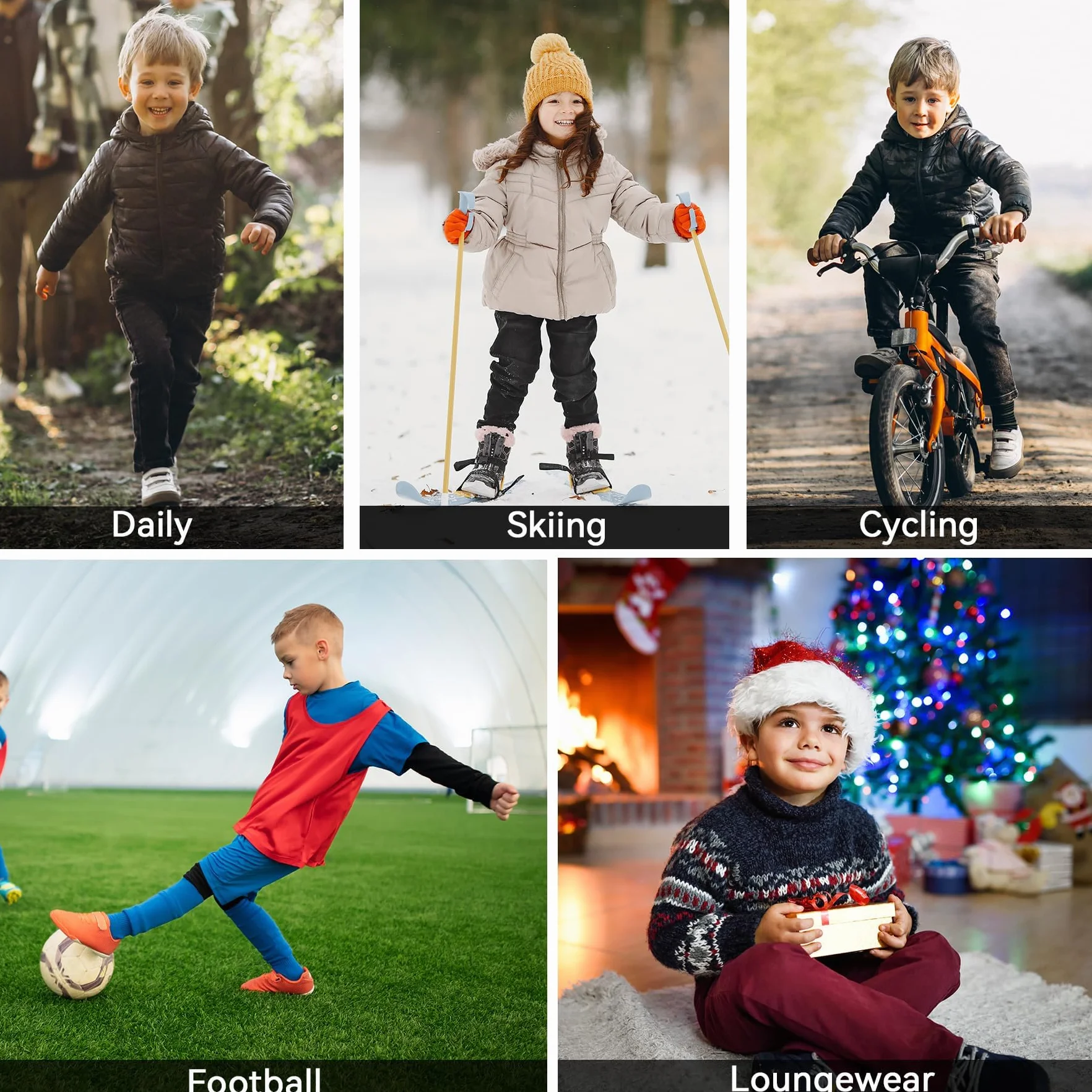 AMZSPORT Ropa Interior Térmica para Niño - Conjunto de Manga Larga, Capa Base para Invierno