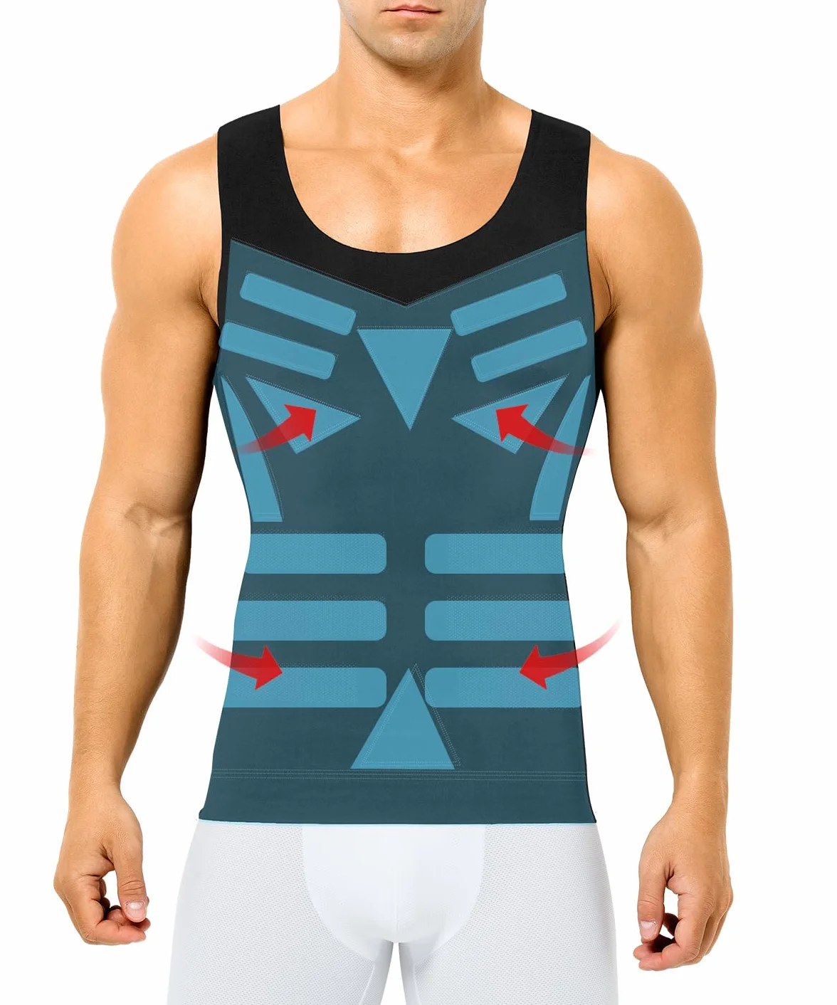 Casey Kevin Chaleco de Compresión Hombre, Camiseta de Compresión para Gym Fitness
