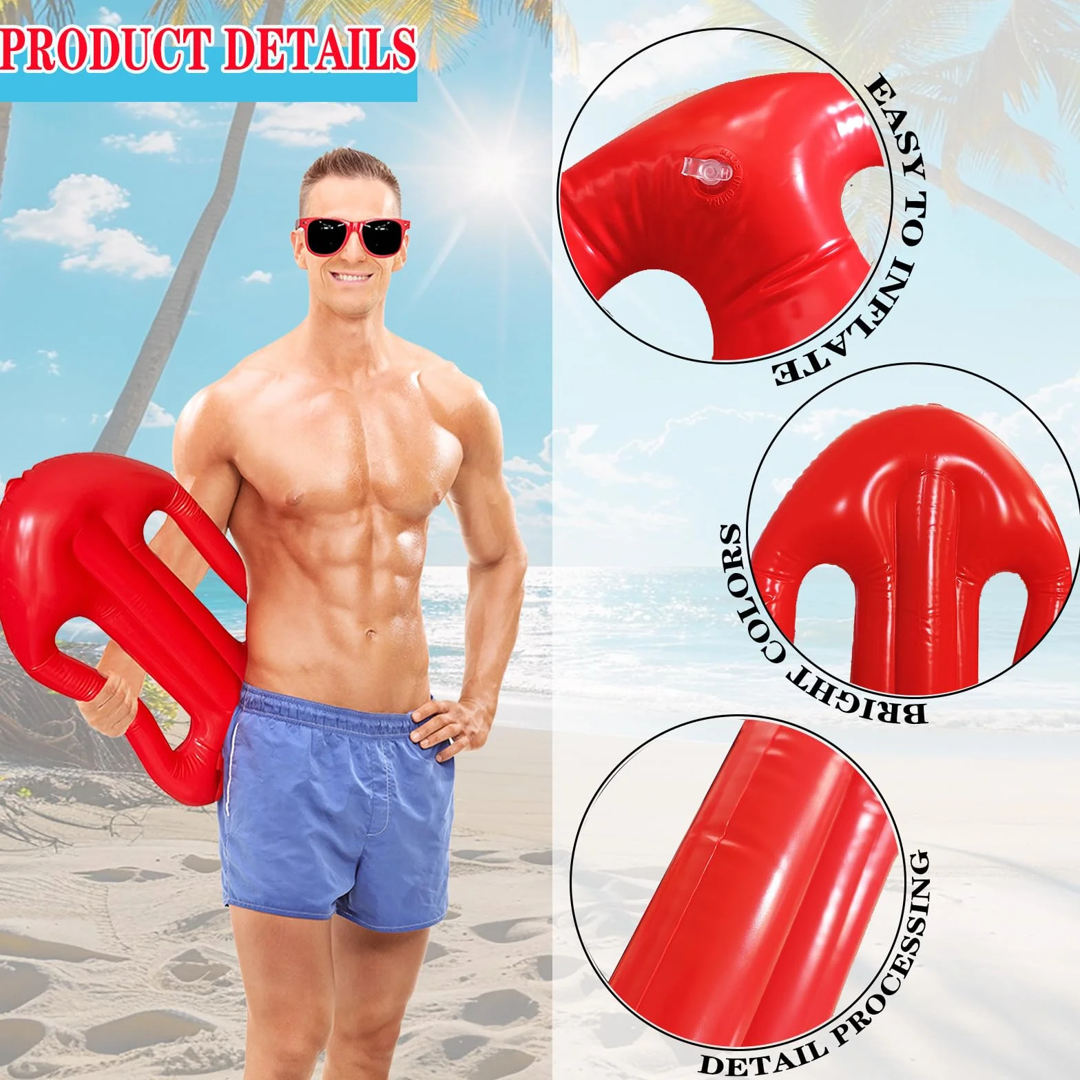 Traje de guardia de vida para mujer y hombre, disfraz de salvavidas, 5 piezas, rojo, gorro ajustable