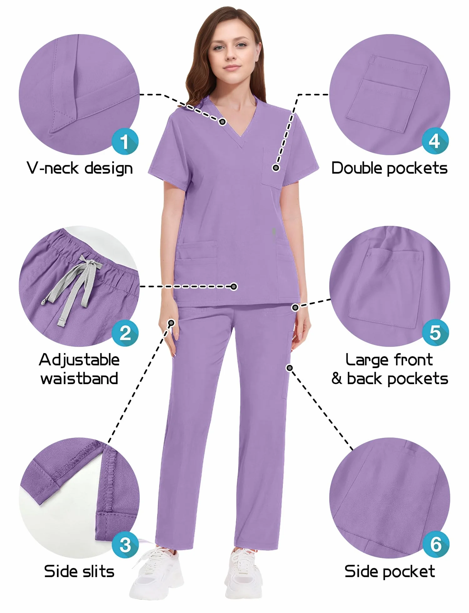 Doctor Uniform Scrubbing Set Pull-On Cap Pantalones Chaqueta