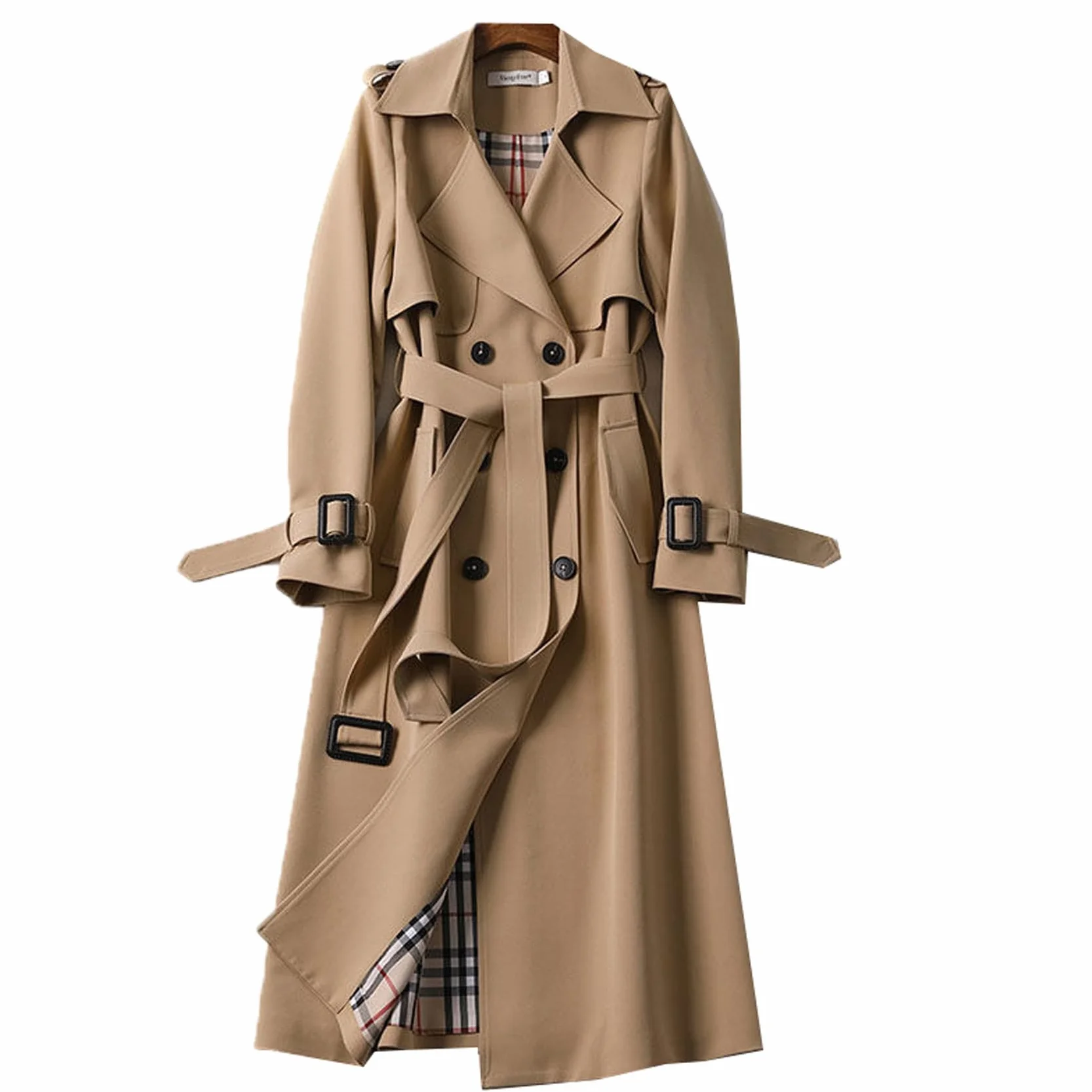 Abrigo de Cuello de Polo para Mujer de Color Sólido de Longitud Media Chaqueta Casual