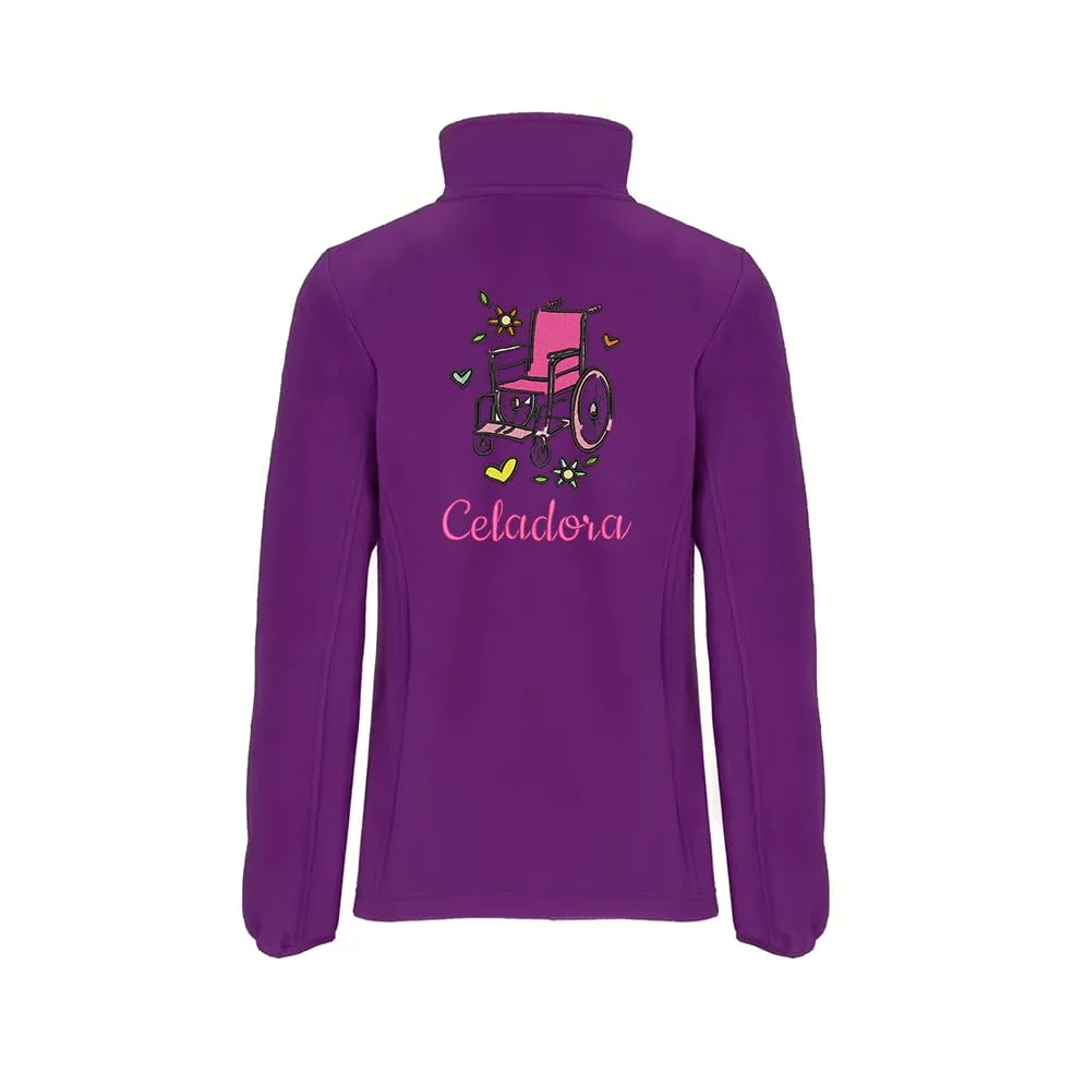 Forro Polar Bordado Mujer Personalizado. Modelo CELADORA. Ideal para Sanitarios. Regalos Personalizados. con Cremallera y Bolsillos.