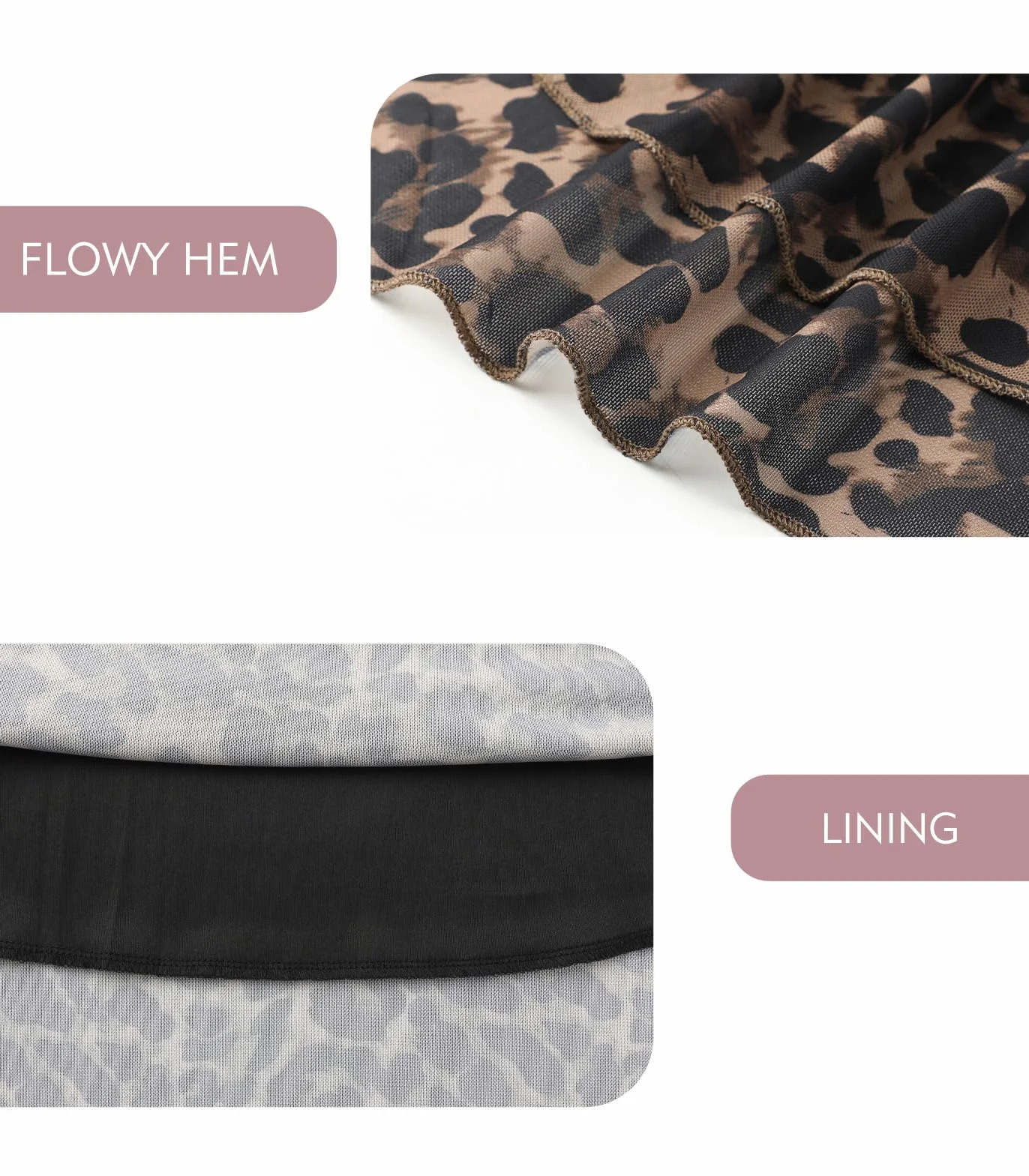 Falda de Mujer Cintura Alta Elástica Malla Transparente Capas Forrada Bajo Irregular Elegante Verano Corte A