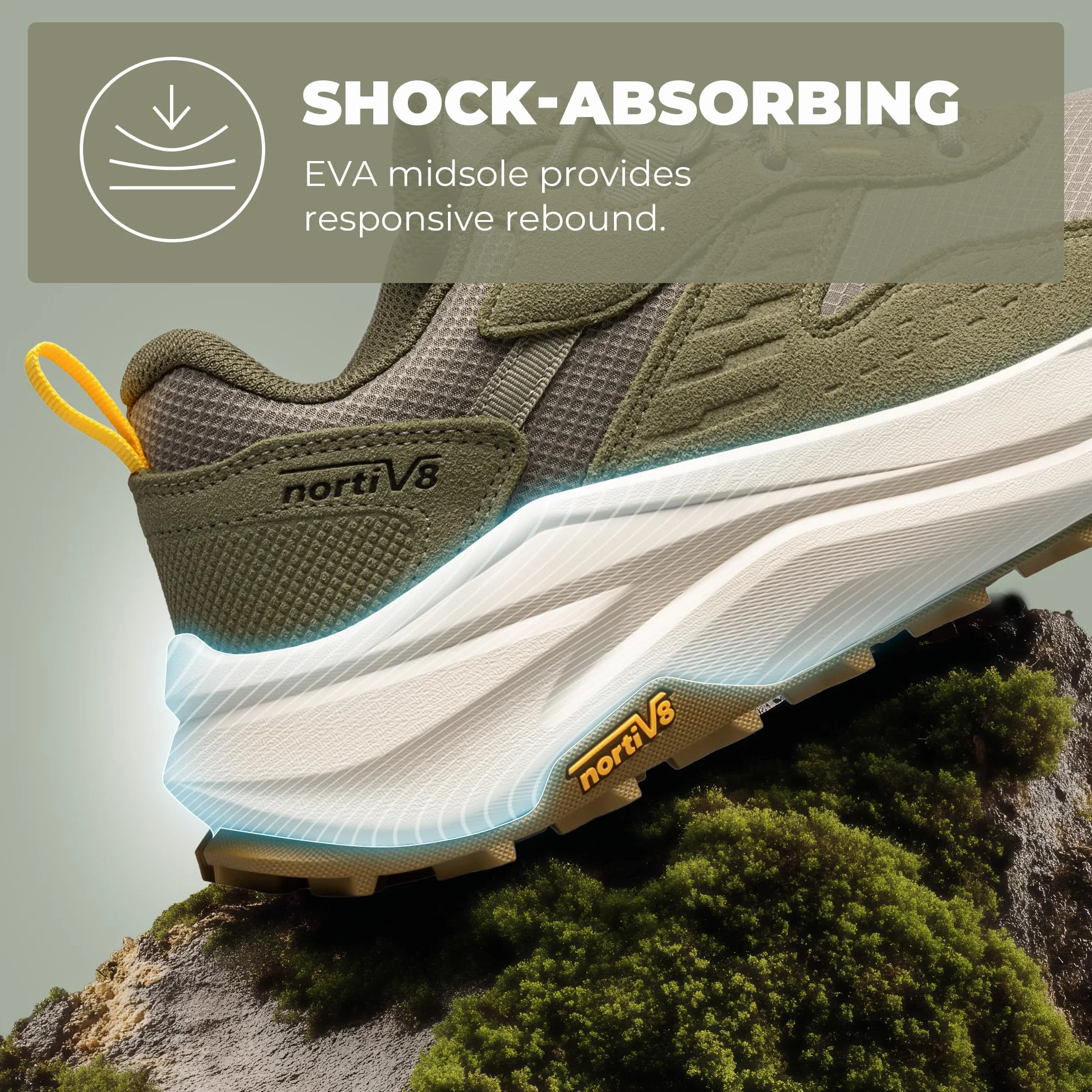 NORTIV 8 Botas Trekking Hombres Punta Ancha Impermeables Montaña Ligeros