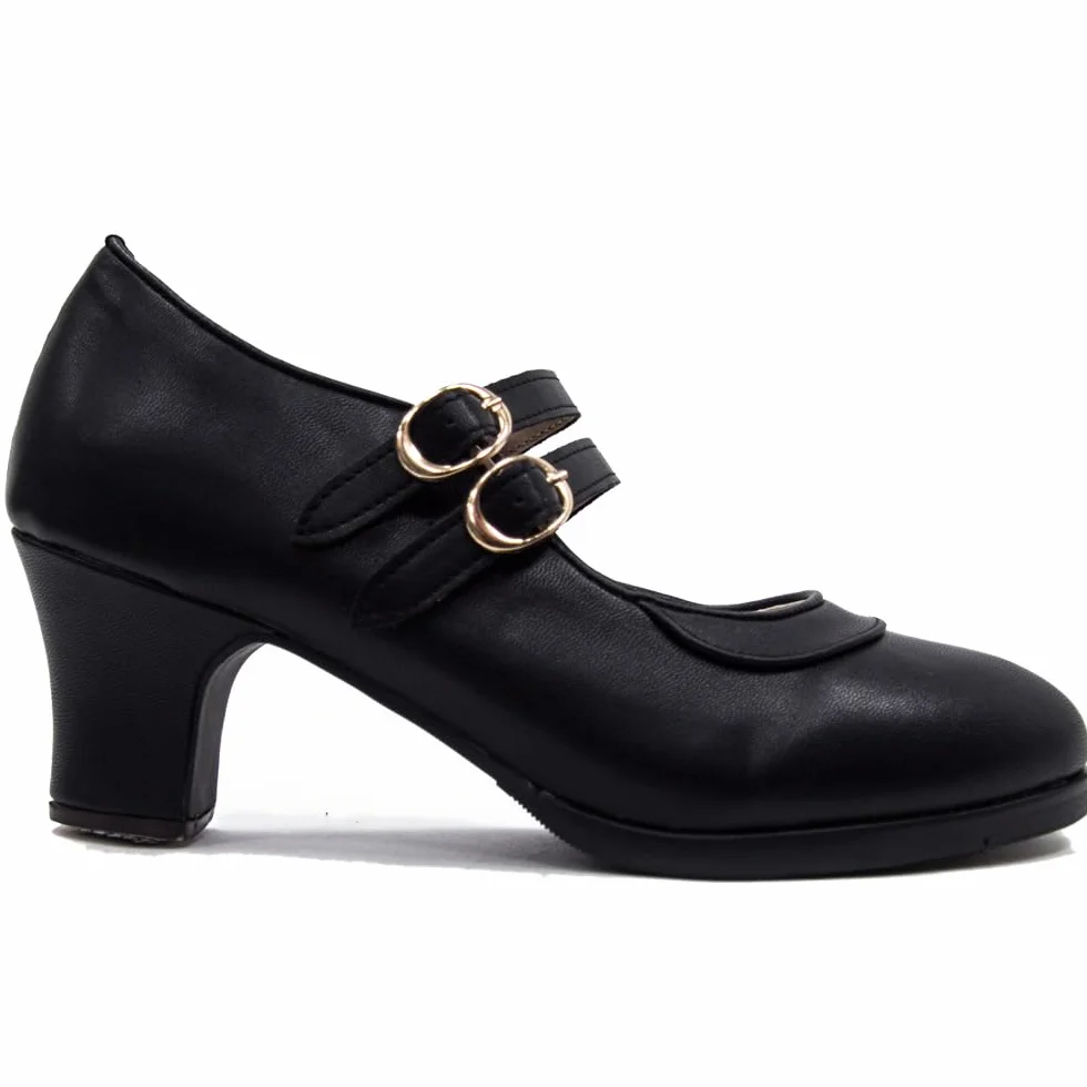 Zapato De Flamenco con Doble Suela y 2 Correas