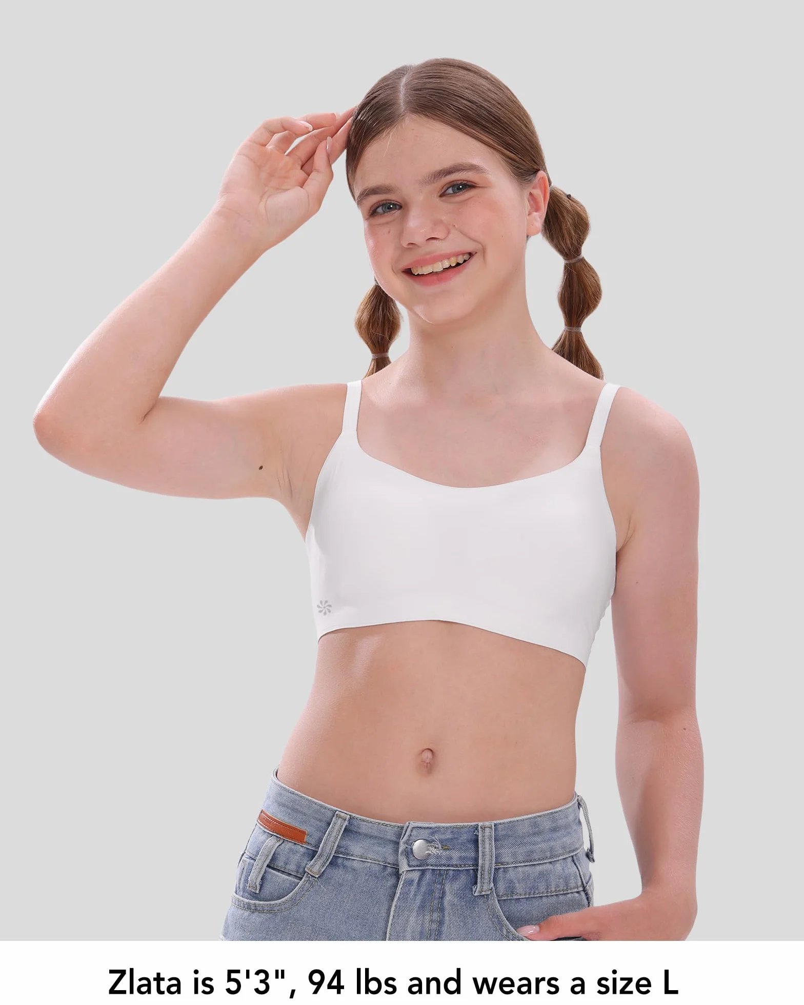 SALIA Sujetador Deportivo Suave Extraíble Sin Costura Relleno Fijo para Niñas Adolescentes