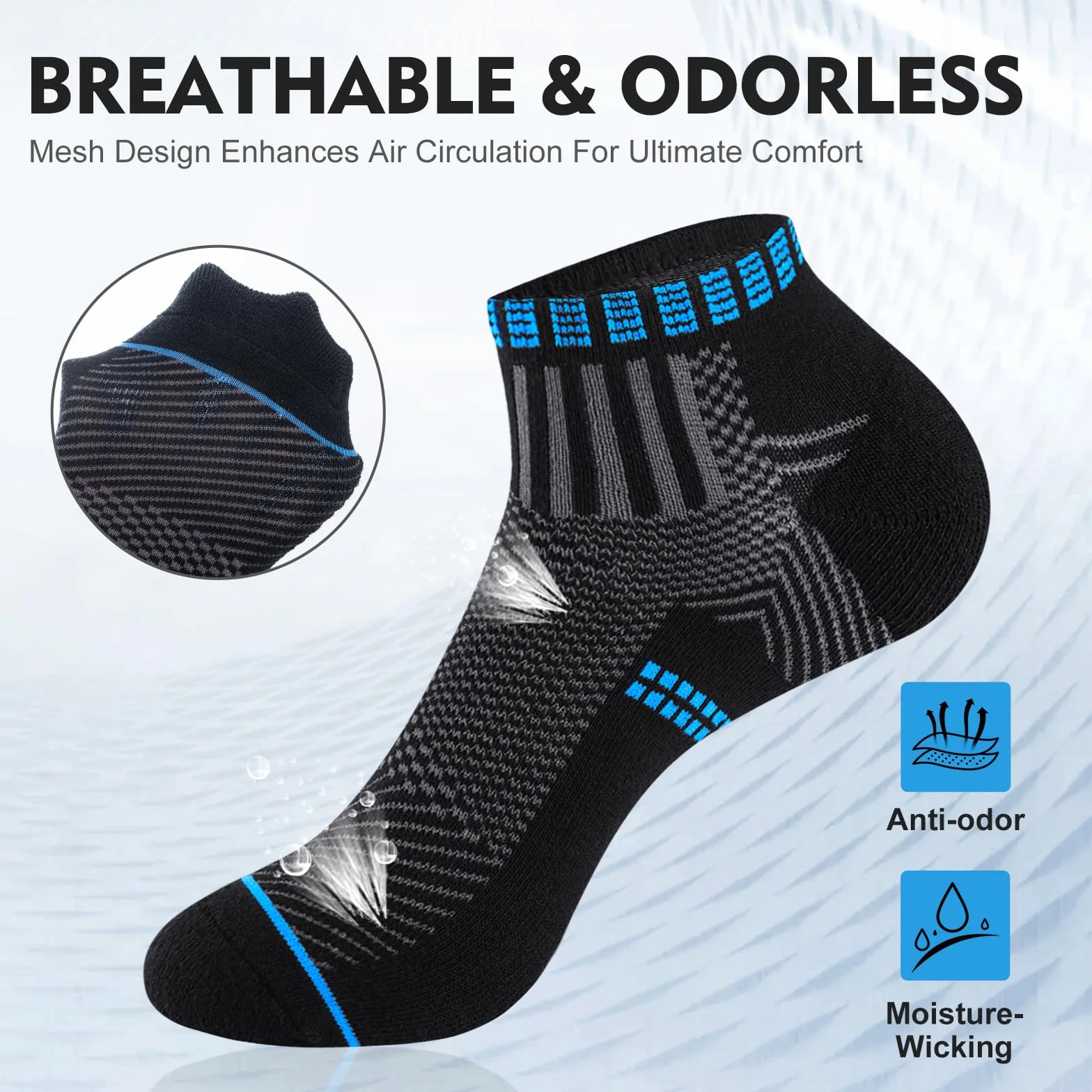 Calcetines Tobilleros 6 Pares Transpirables Cortos Deporte Antiampollas Running Algodon Hombre Mujer