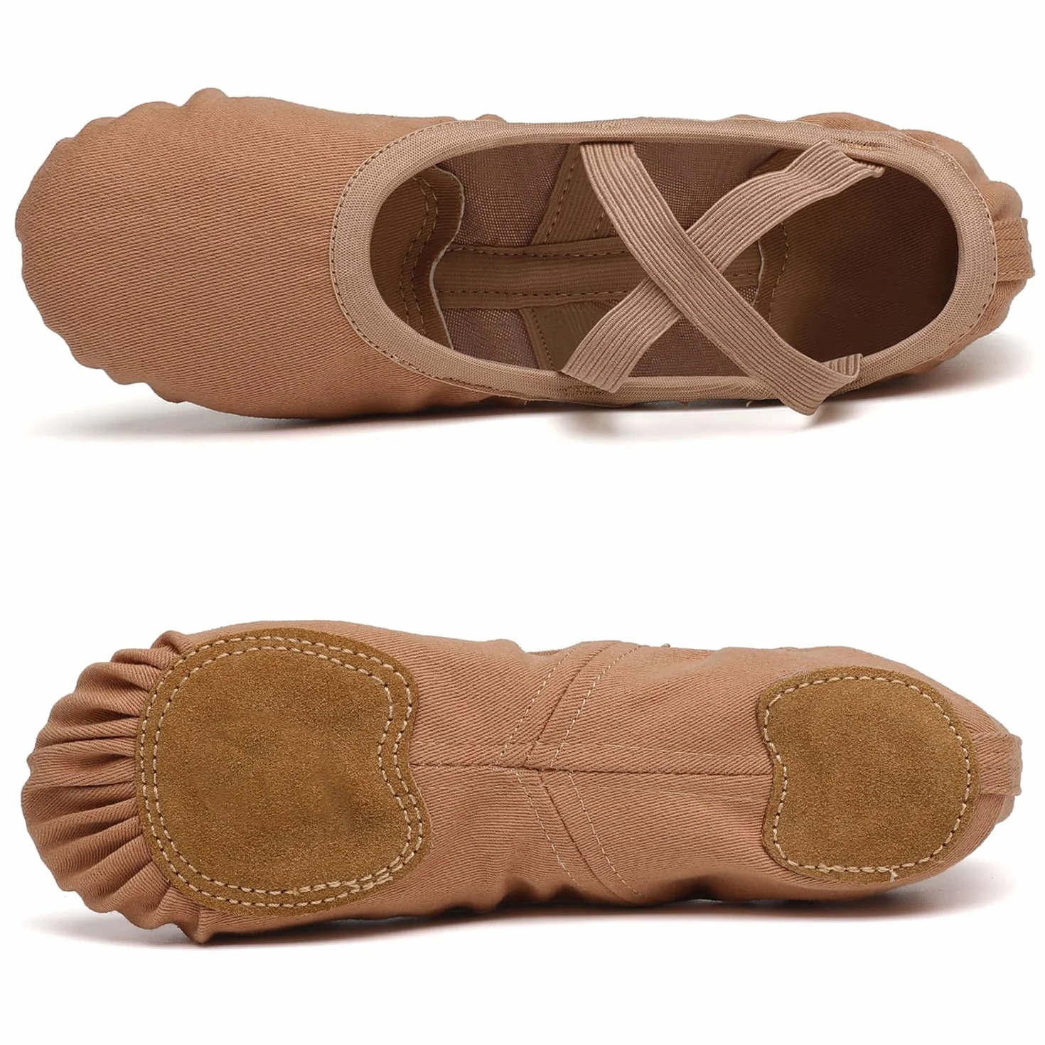 Uniuni Zapatillas Ballet Niña Elástica Zapatos Ballet Suela Cuero Dividido