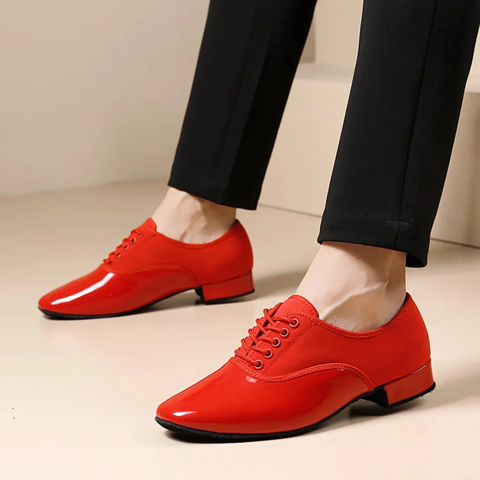 Zapatos de Baile para Hombre Latino Salsa Salón Suela de Cuero Vals Interior