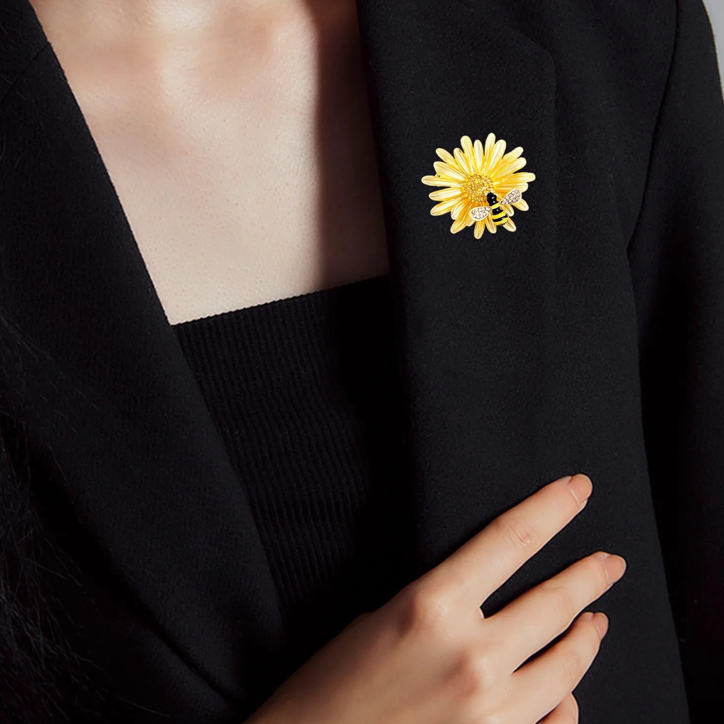 Broche de Abejas Daisy, Broche de Diamantes de Imitación, Accesorios de Ropa