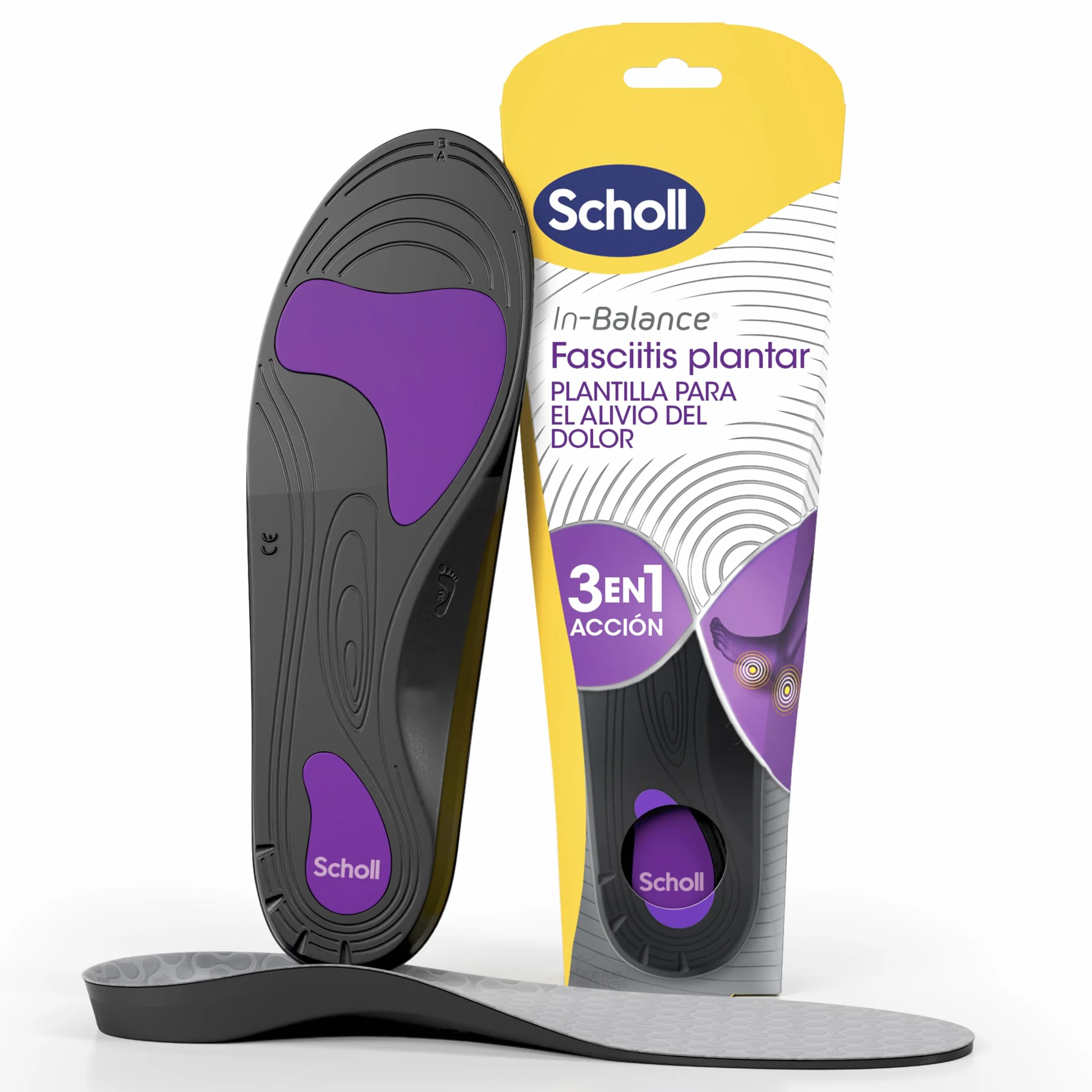 Scholl In-Balance Plantillas Ortopédicas Fascitis Plantar Soporte Arco Talla L 42,5-45