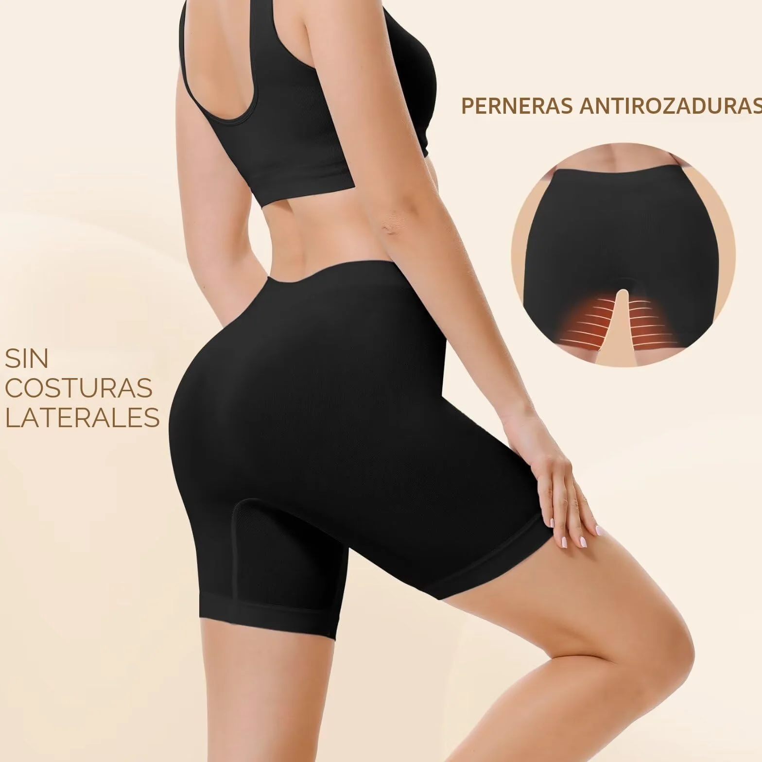 YouShow 3 Pack Pantalon Antirozaduras Mujer Debajo la Falda Pantalones Cortos Vestir Braga Anti Roce