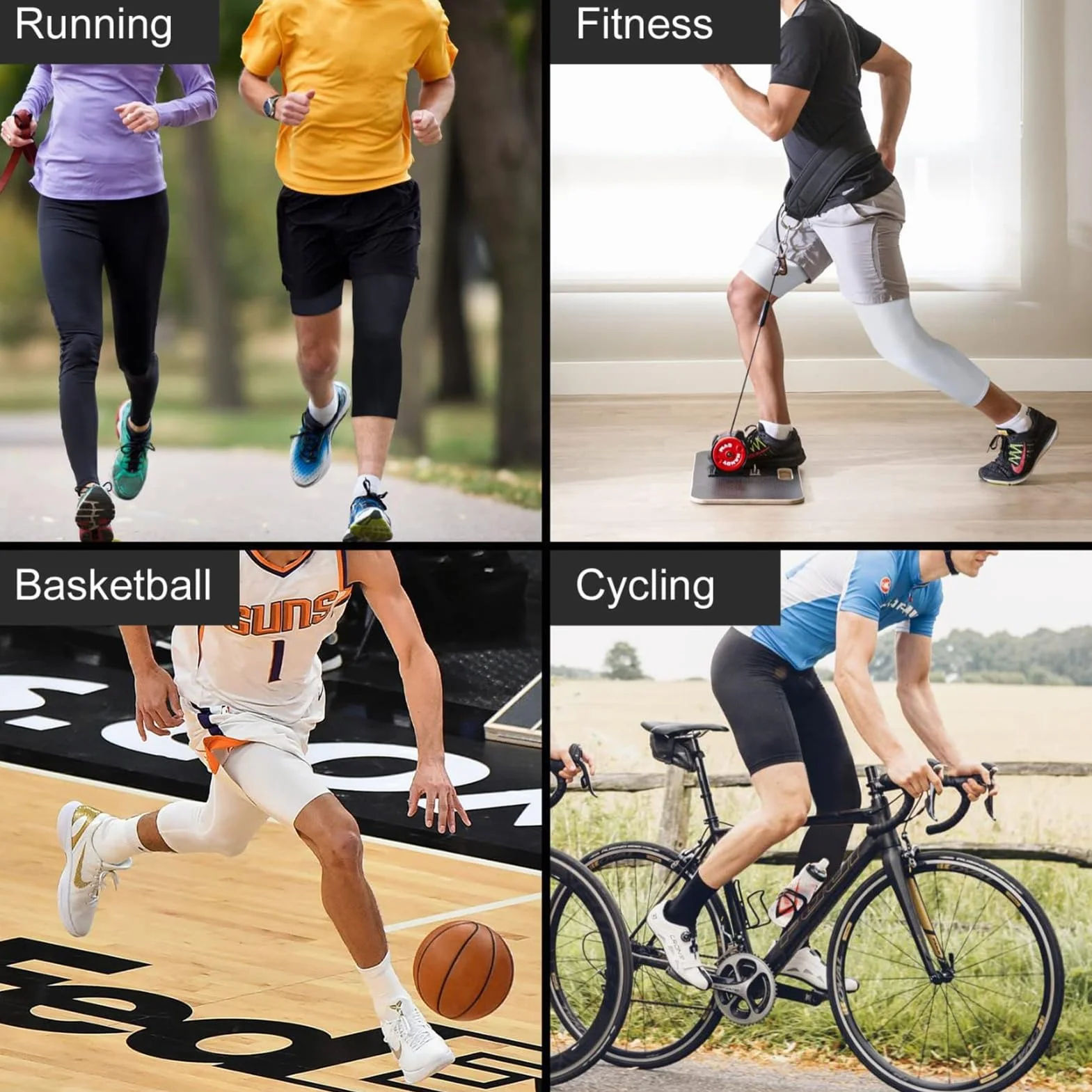Pantalones de Compresión para Hombre, Mallas Deporte 3/4, Tejido de Secado Rápido, Running, Fitness