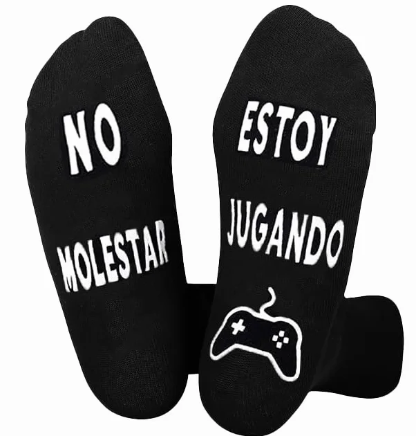 Calcetines Antideslizantes con Mensaje en Español Negro Regalo Original