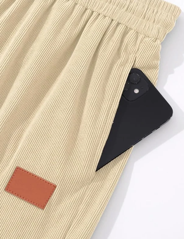 Pantalones Cortos Hombre Algodón Verano Cordón Elástico Casual Shorts con Bolsillos