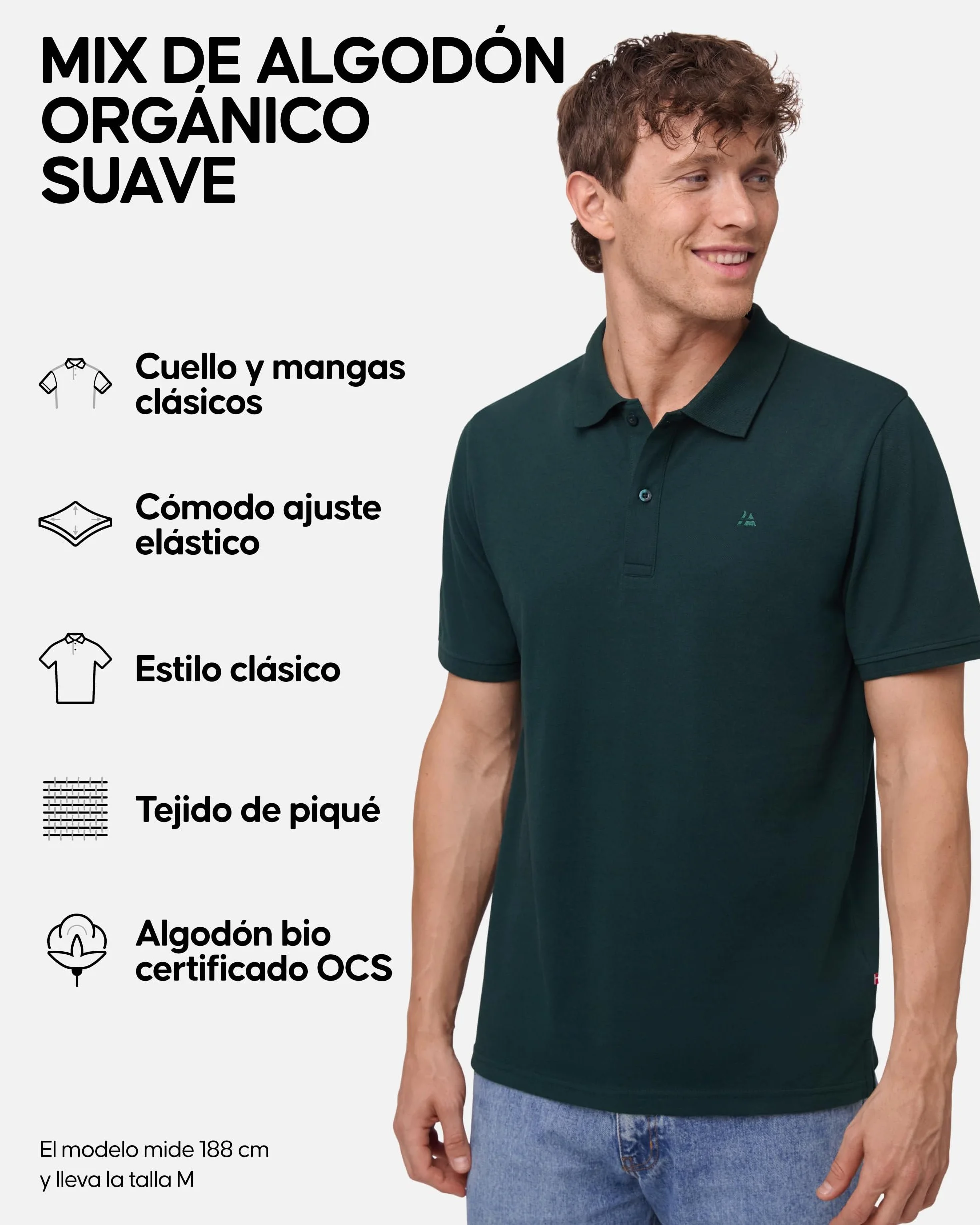 DANISH ENDURANCE Polo Hombre Manga Corta Algodón Orgánico Camiseta Vestir Suave 2 Pack