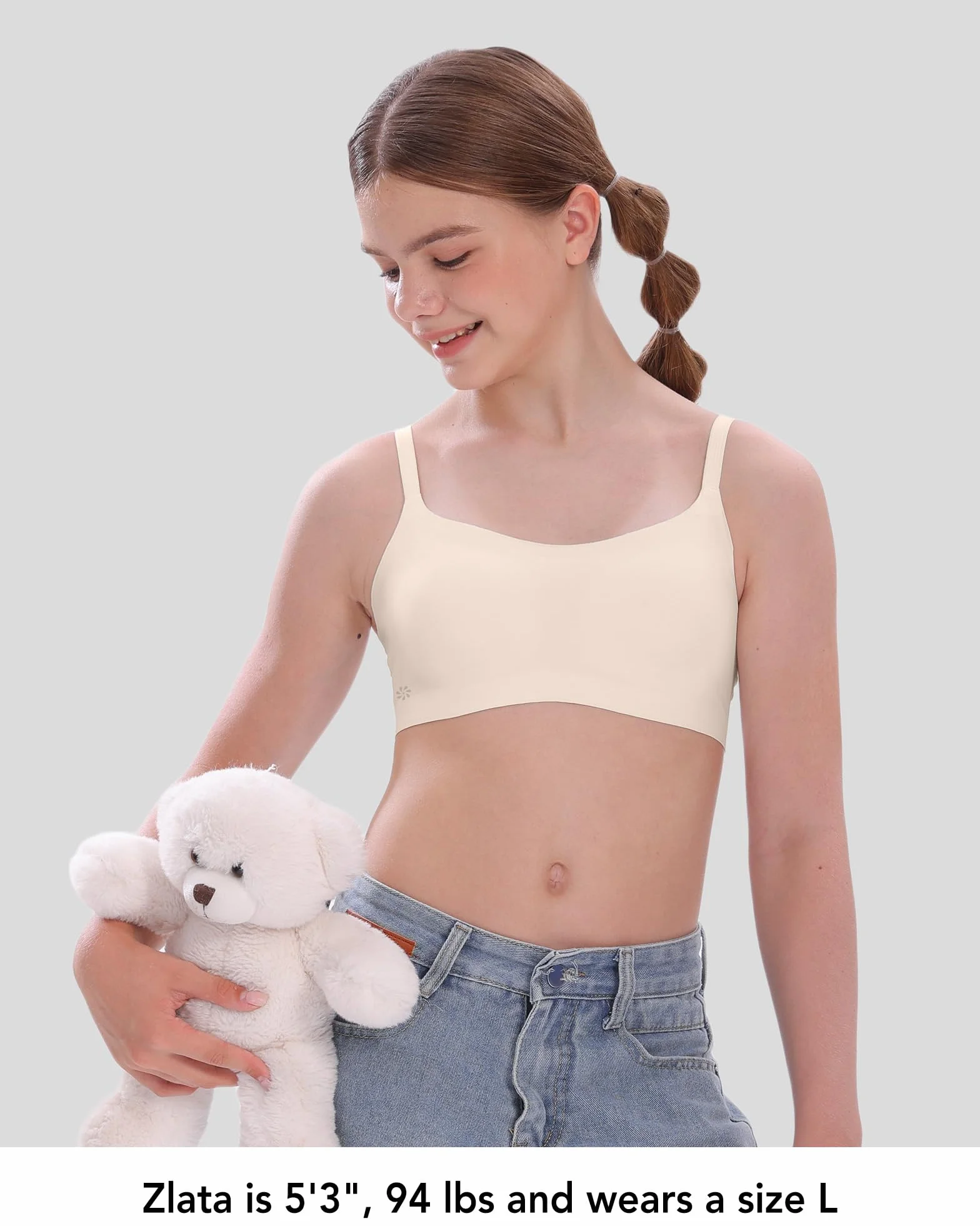 SALIA Sujetador Deportivo Suave Extraíble Sin Costura Relleno Fijo para Niñas Adolescentes