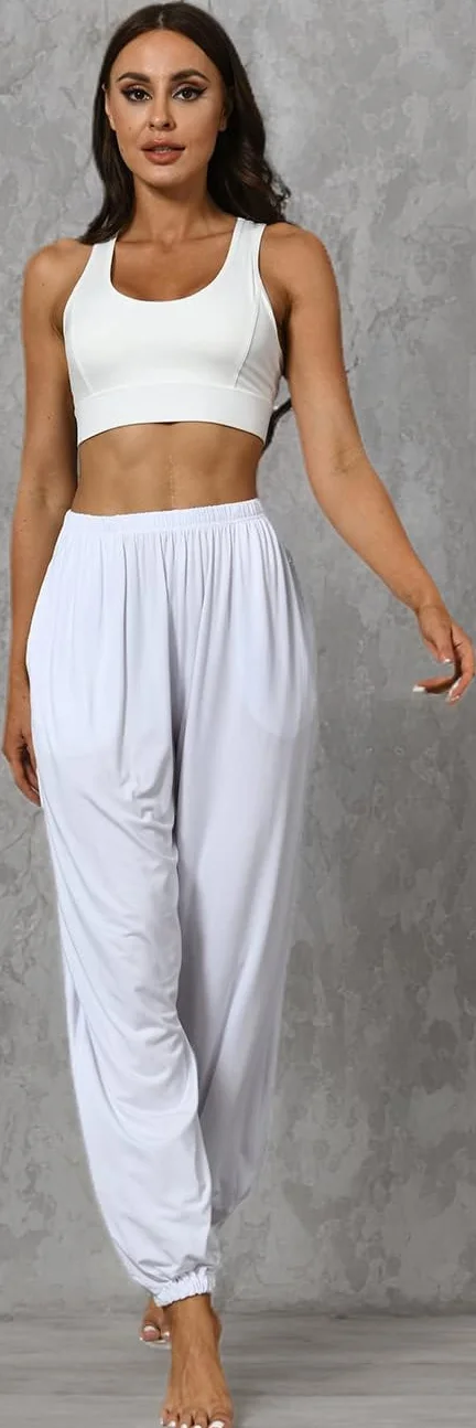 HOEREV Super Soft Modal Spandex Harem Yoga Pilates Pants