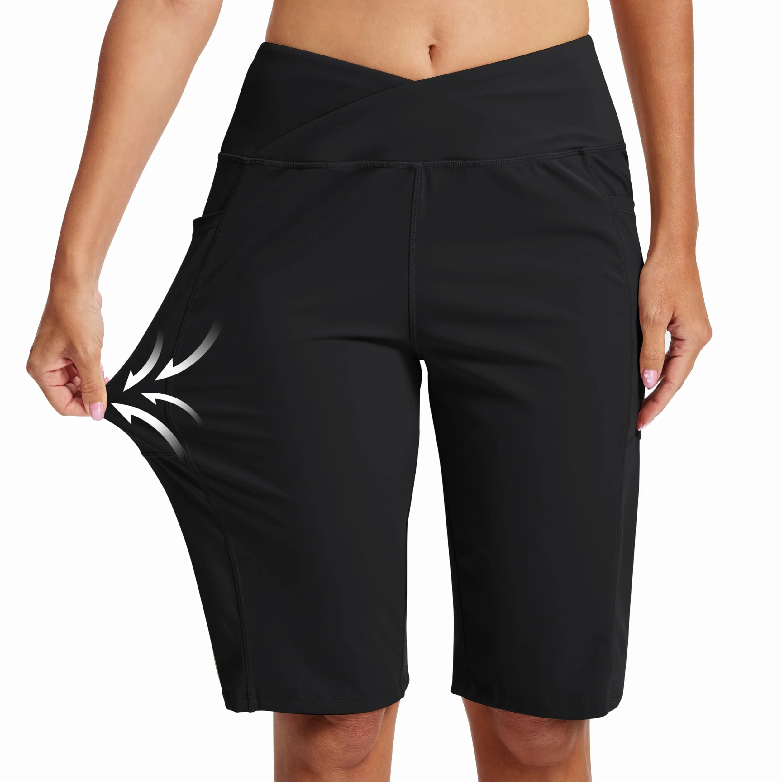 Pantalones Cortos Mujer Shorts Deportivo Yoga Gym Fitness con Bolsillos