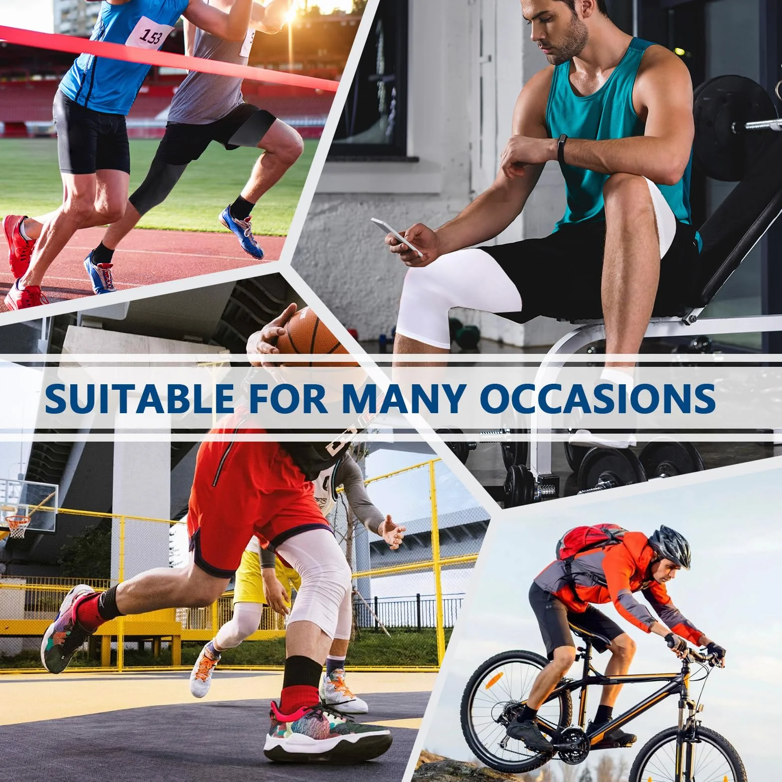 3/4 Pantalones de Compresión Deportivos Dry Carriendo para Ciclismo Golf Yoga, 2 Pack