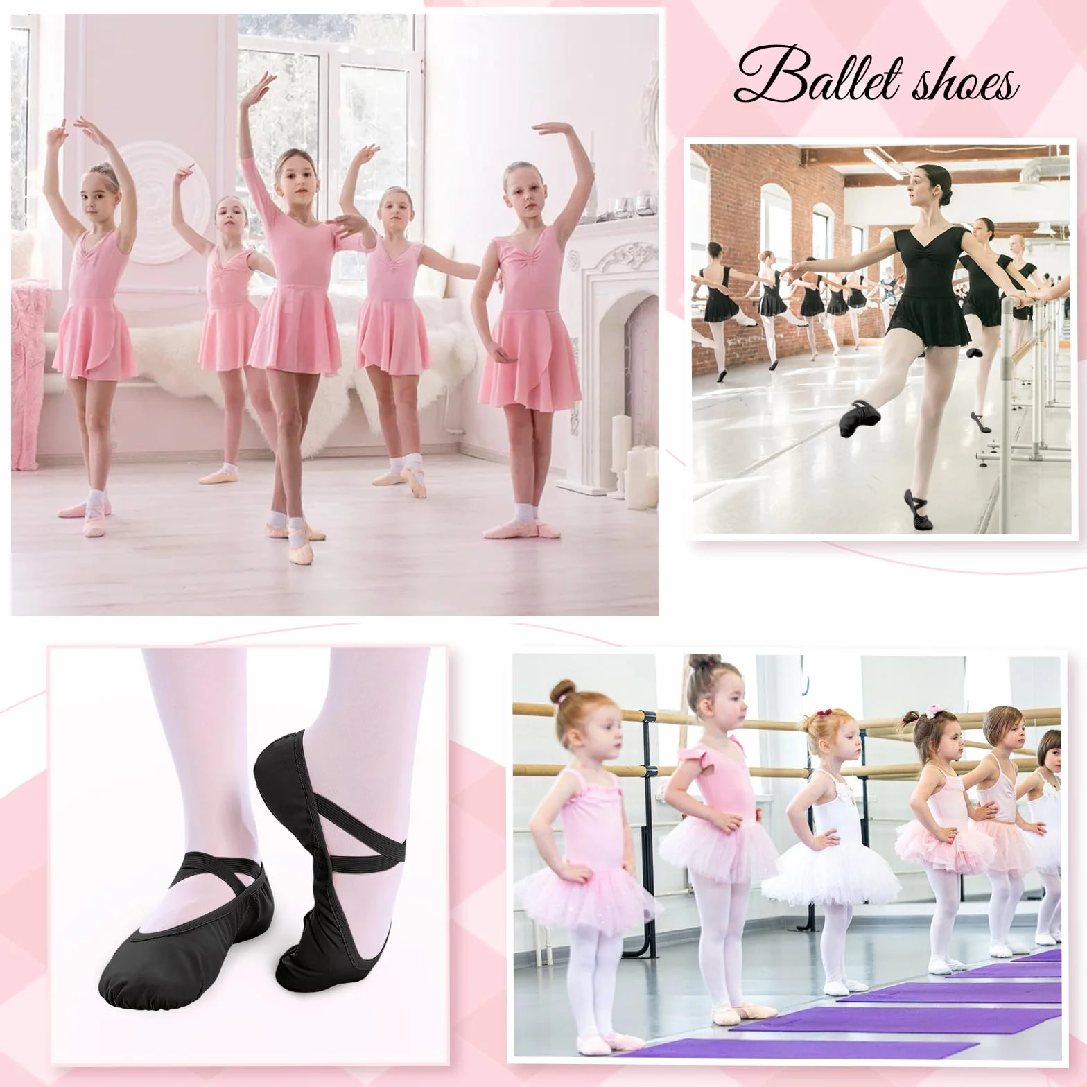 Zapatillas de Ballet Niña Suela Partida Cuero Punteras Gimnasia Ritmica Tallas 21-44 EU