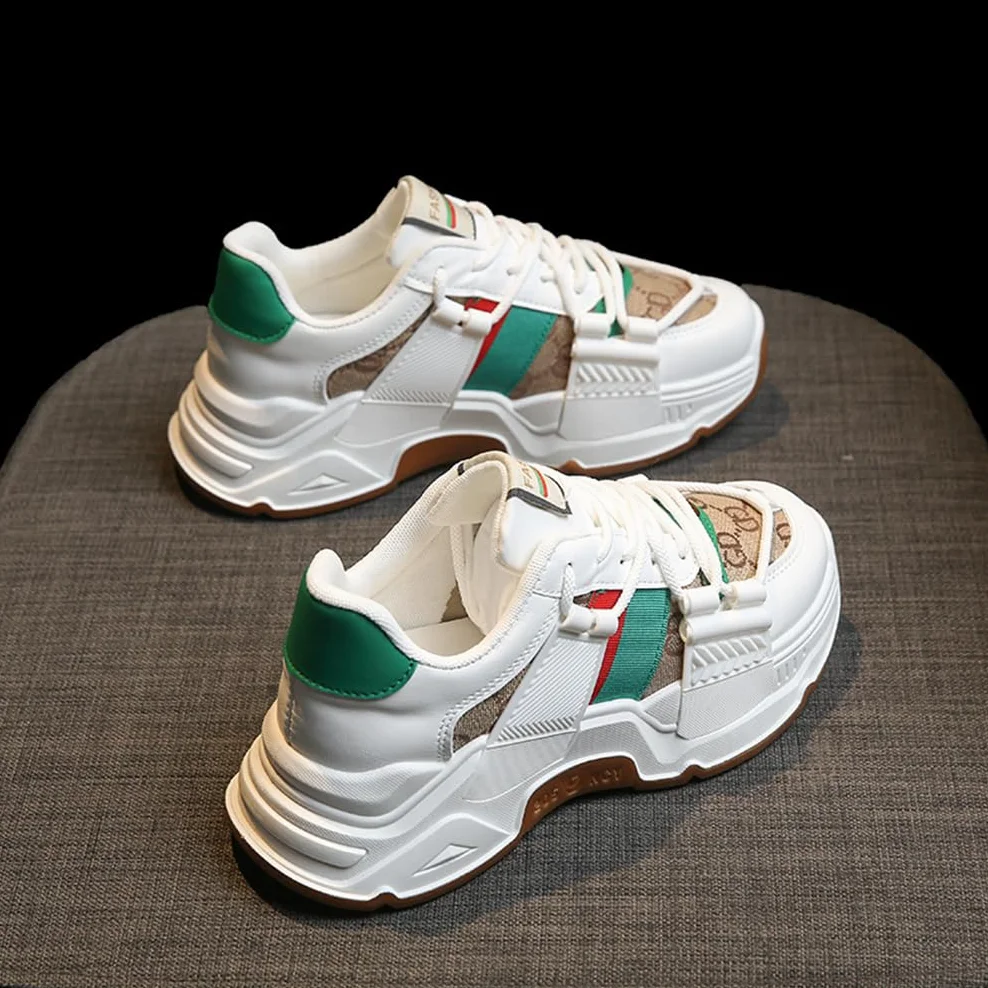 Daddy Shoes Mujer Ligero Fondo Grueso Casual Zapatos Zapatillas Deportivas Cabeza Redonda Bajo Cuatro Estaciones