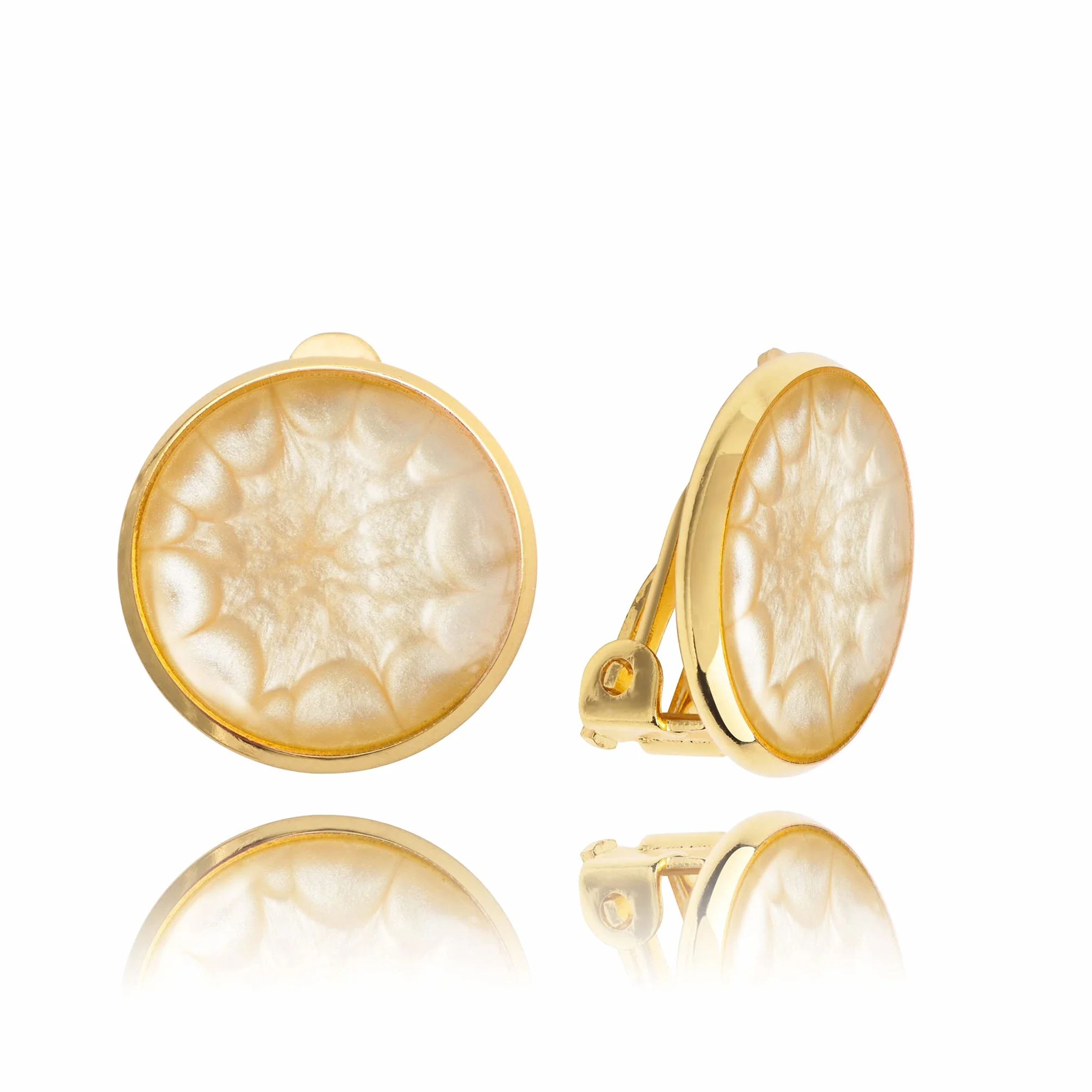 Pendientes de Clip Orejas No Perforadas Elegantes Clásicos Pequeños Redondos Joyería Mujer