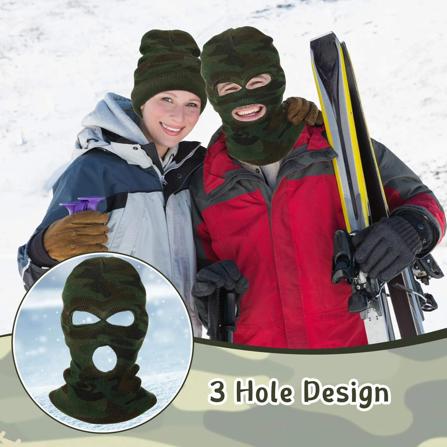 BBTO Pasamontañas Térmico 3 Agujeros Cubierta Facial Invierno Esquí Bufanda Calentador Cuello