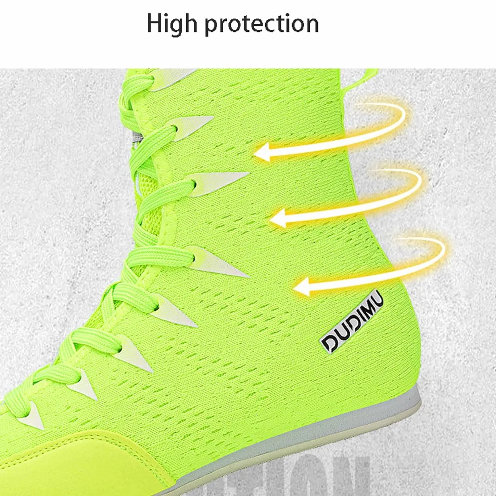 Zapatillas de Boxeo Unisex, Zapatos de Lucha Libre para Adultos Niños, Botines de Goma Antideslizante