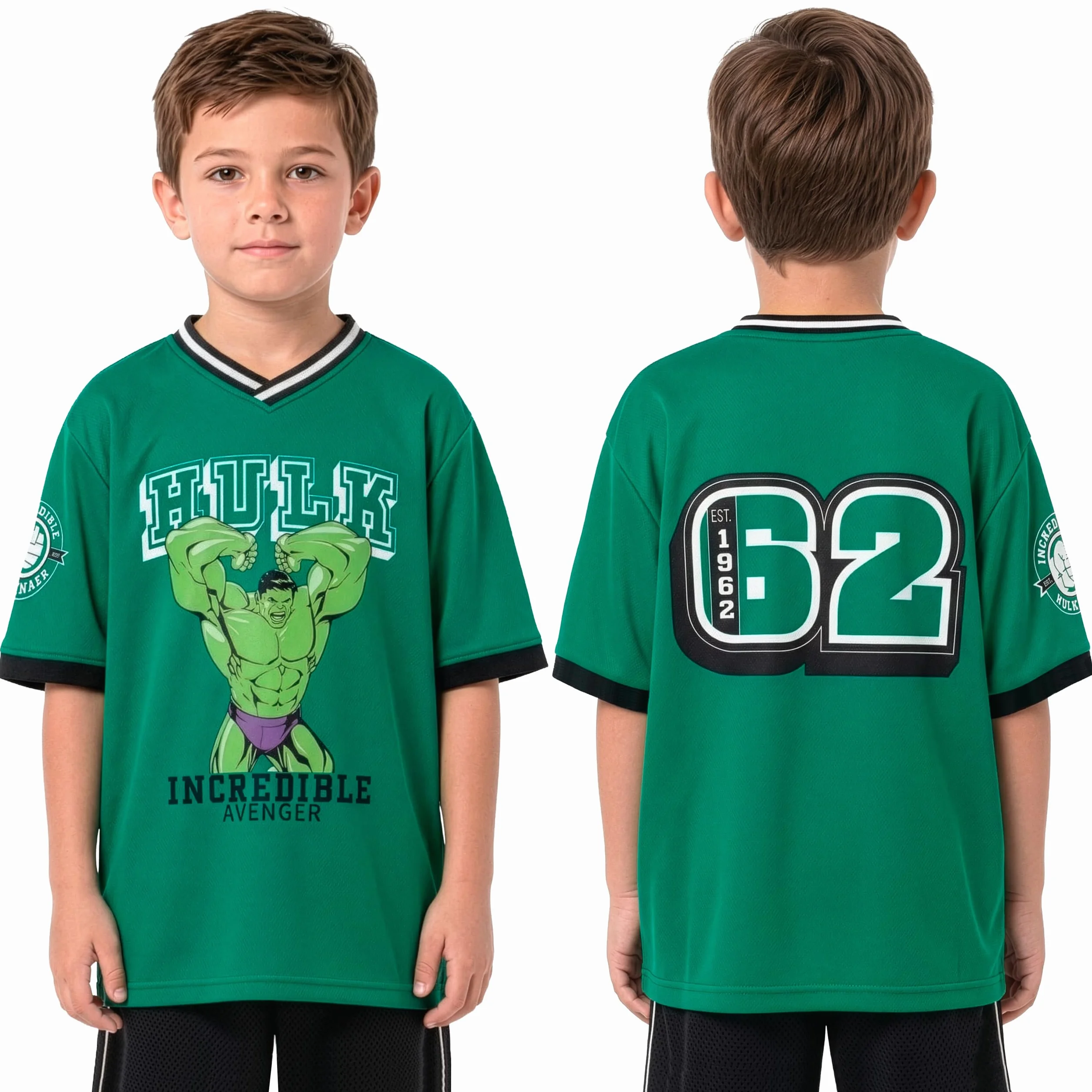 Marvel The Incredible Hulk Camiseta de Fútbol Infantil para Niño
